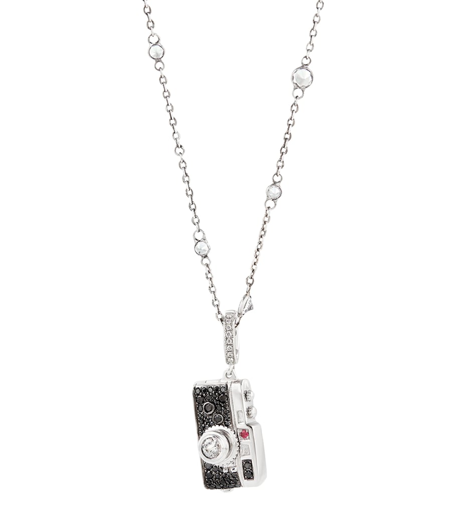 White Gold and Diamond Mythology Camera Charm WHITE GOLD Image 4