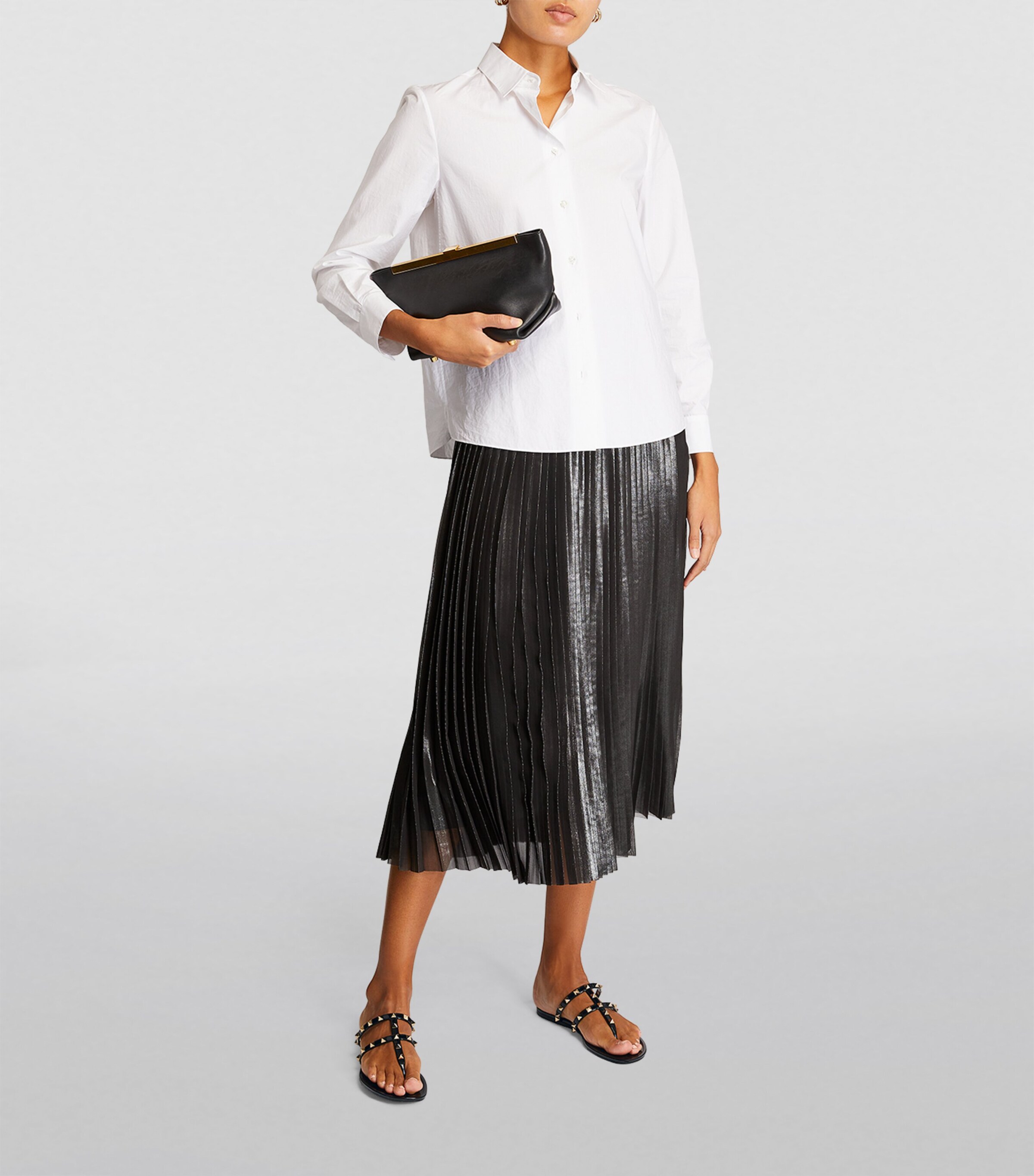 Valentino Garavani Rubber Rockstud Sandals Black Image 4