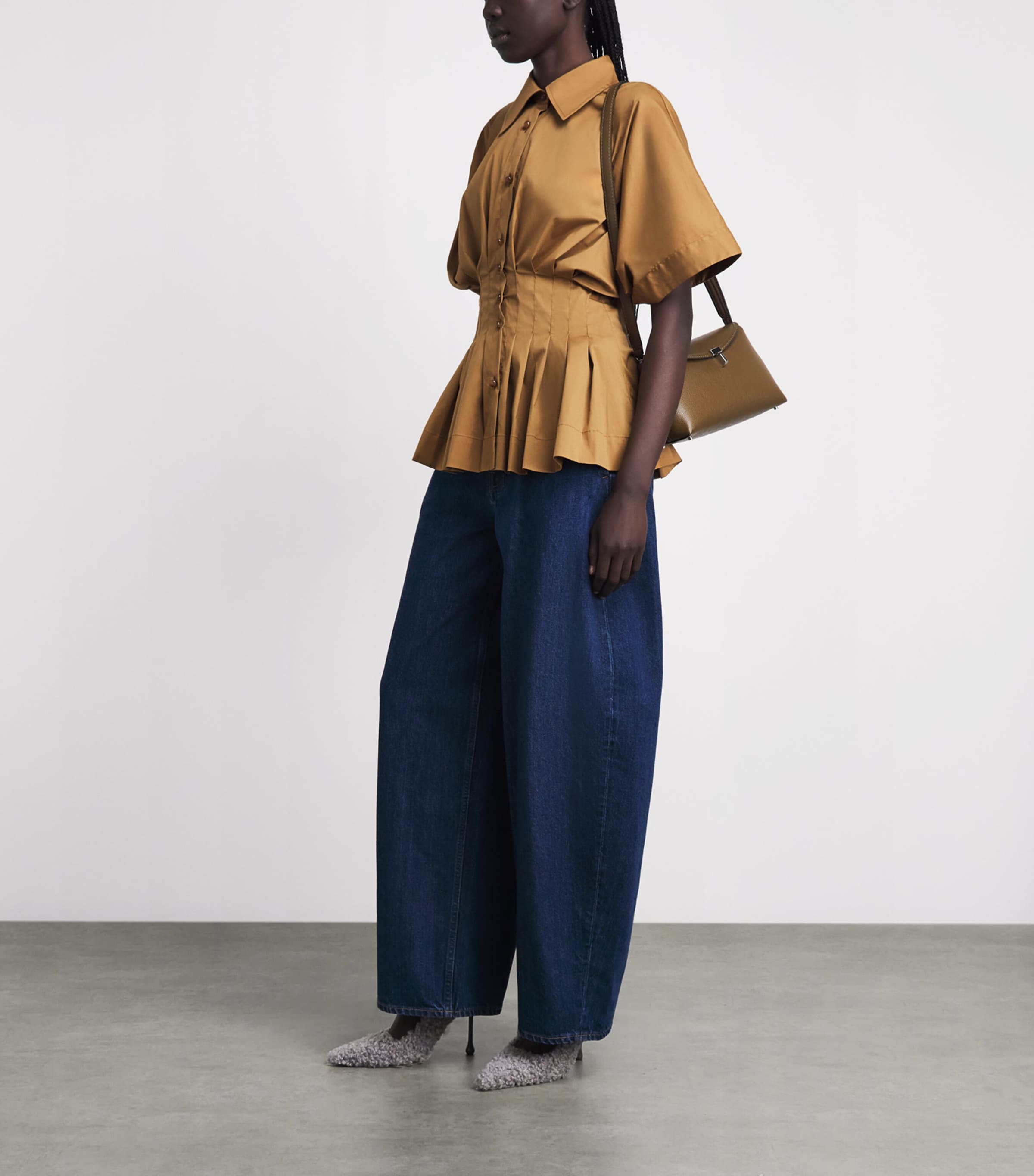 Palmer//Harding Womens Cotton-Blend Courage Shirt Gld Gold Cttn Poplin Image 2