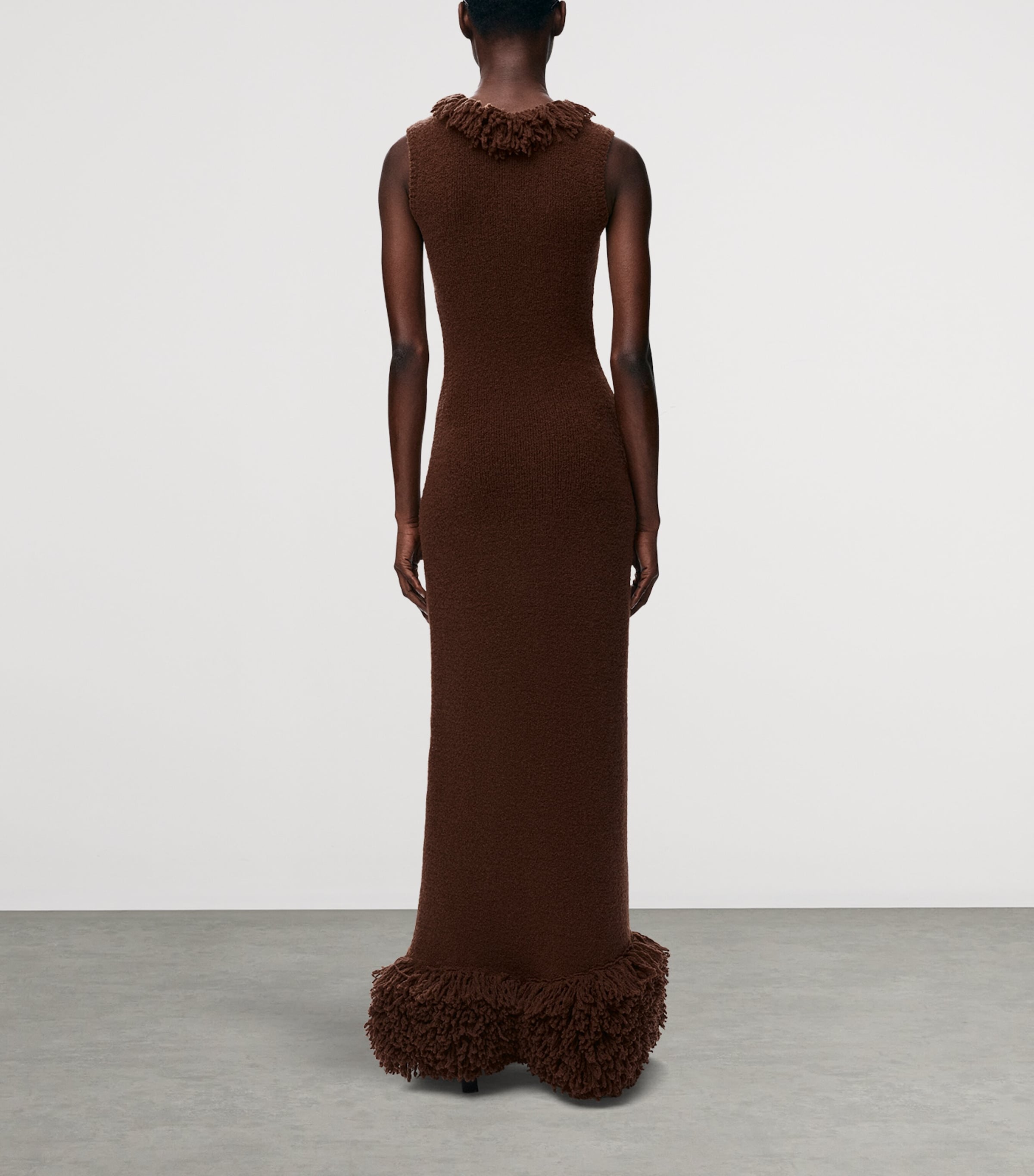 LOEWE Womens Wool-Blend Mini Dress Brown Image 3