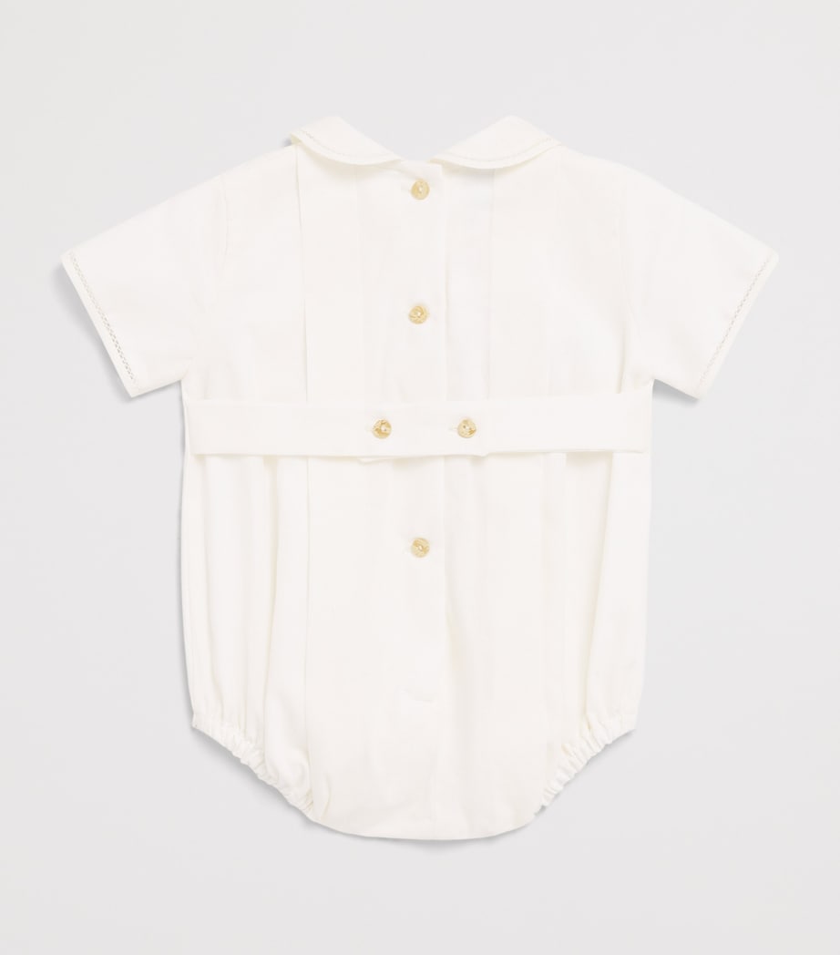PEPA LONDON Panelled Lace Bodysuit (6 Months-2 Years) Ivory Image 2