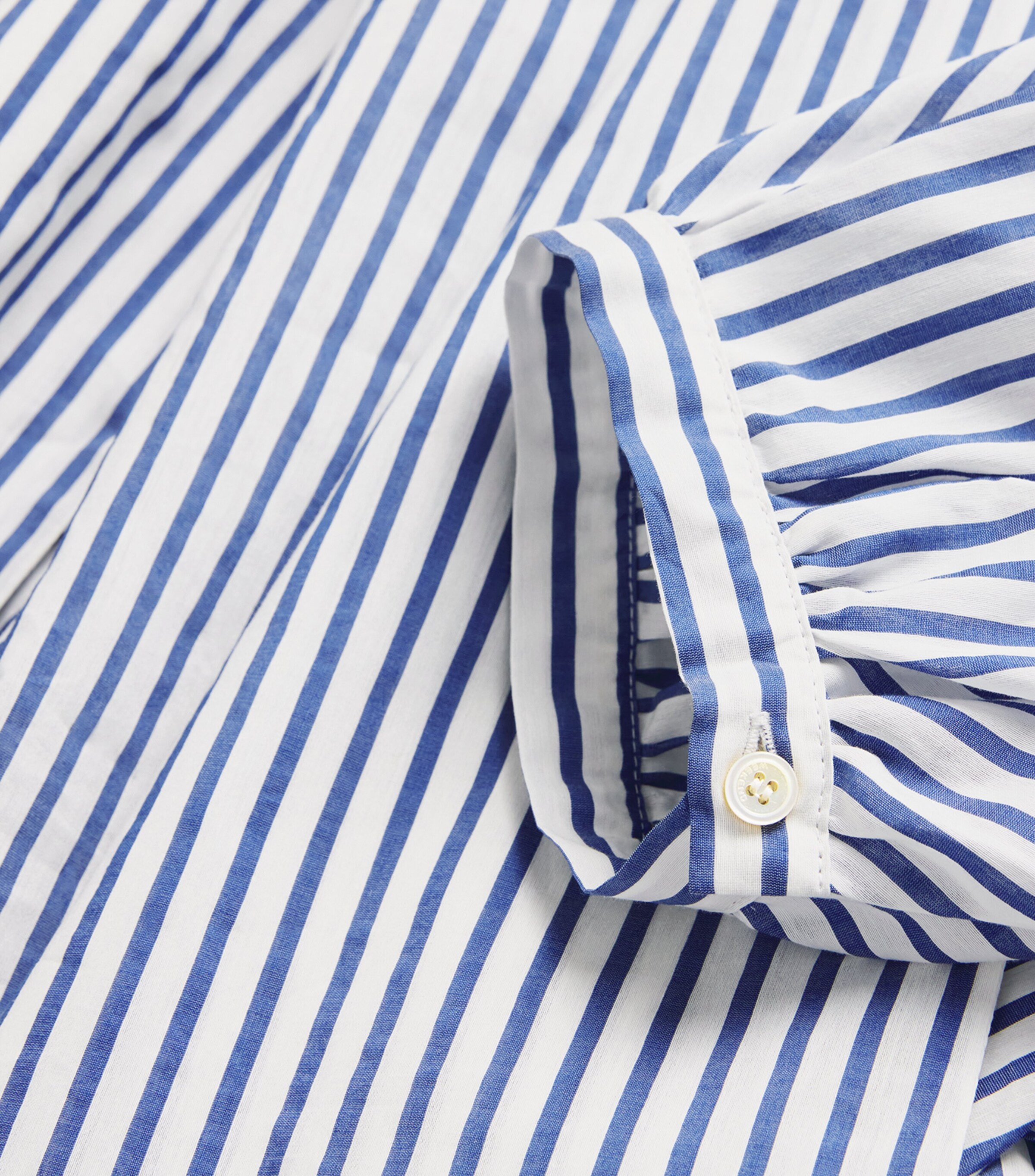 Cotton-Silk Striped Shirt CORNFLOWER BLUE Image 5