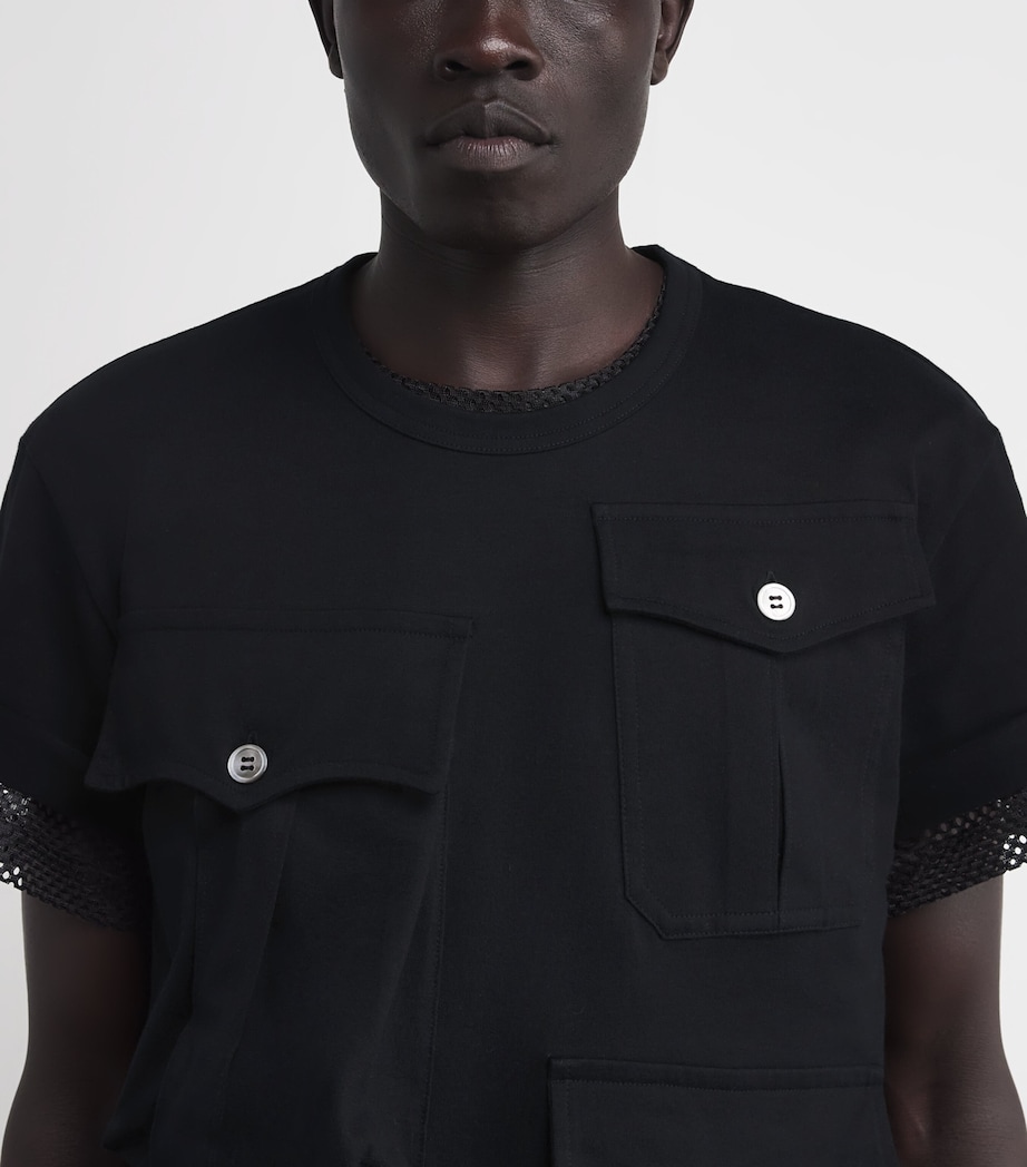 Cotton Pocketed T-Shirt BLACK Image 6