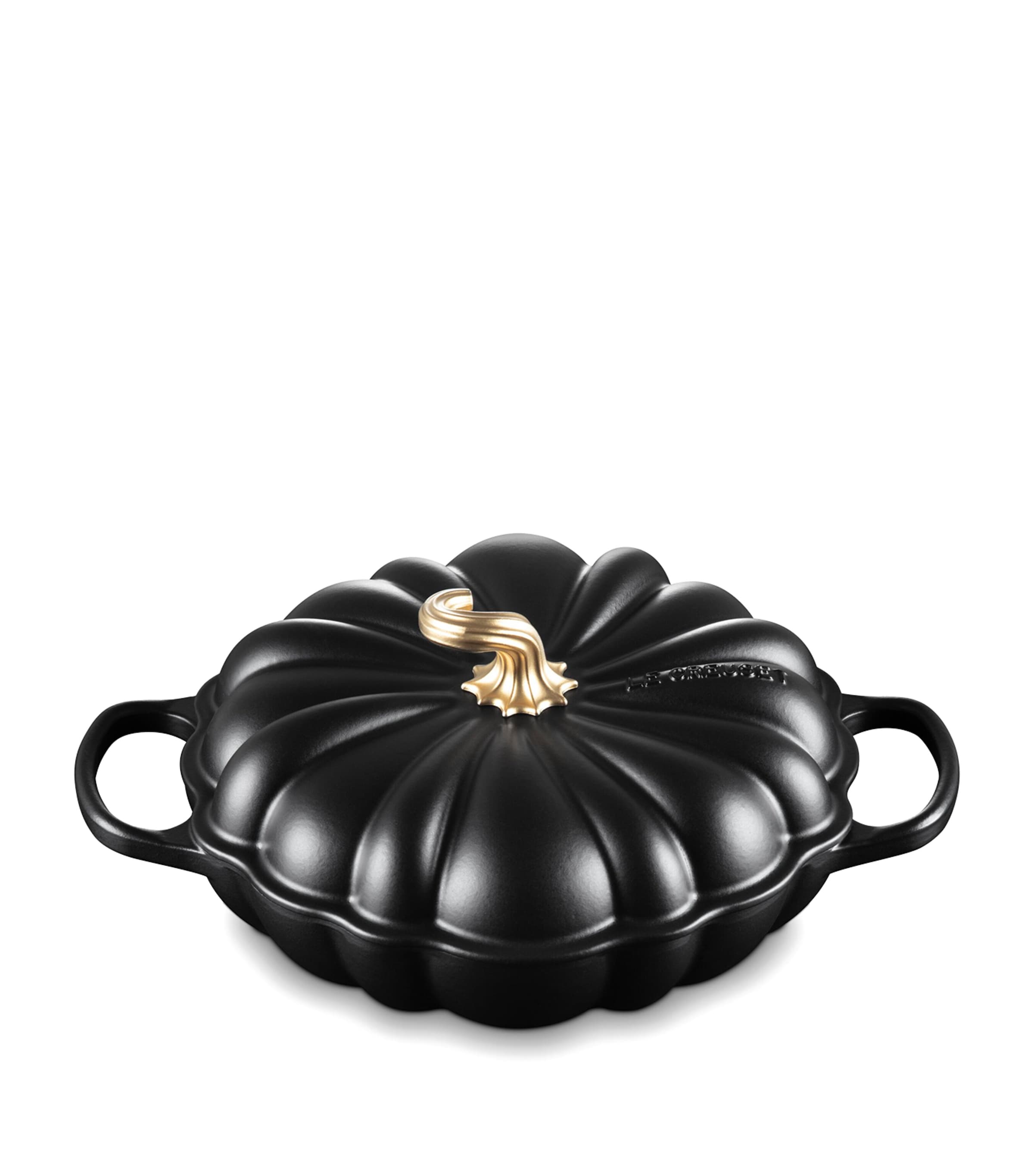 Le Creuset Cast Iron Pumpkin Shallow Casserole Dish (28cm) Black Image 2