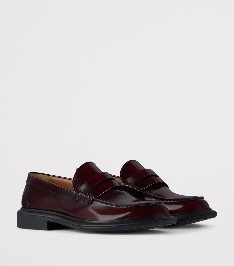 Leather Loafers BURGUNDY Image 2