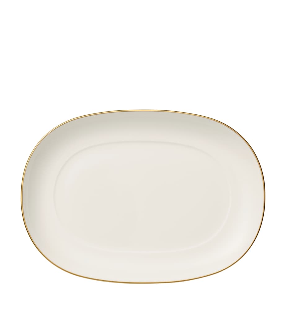 Porcelain Gold-Trimmed Anmut Pickle Dish (22cm x 20cm) WHITE Image 1