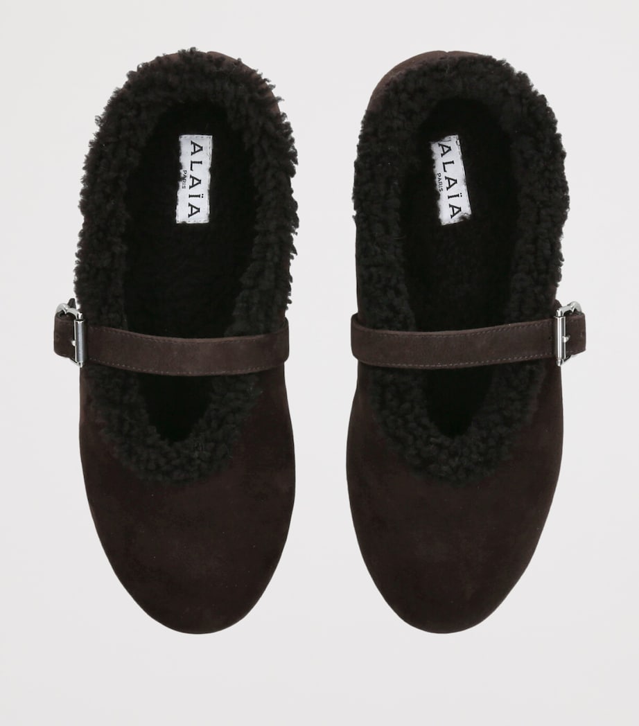 Shearling Ballet Flats DARK BROWN Image 4