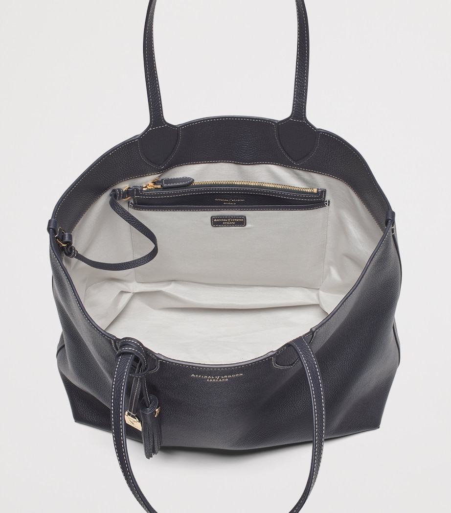 Aspinal Of London Leather Hudson Tote Bag Navy Image 4
