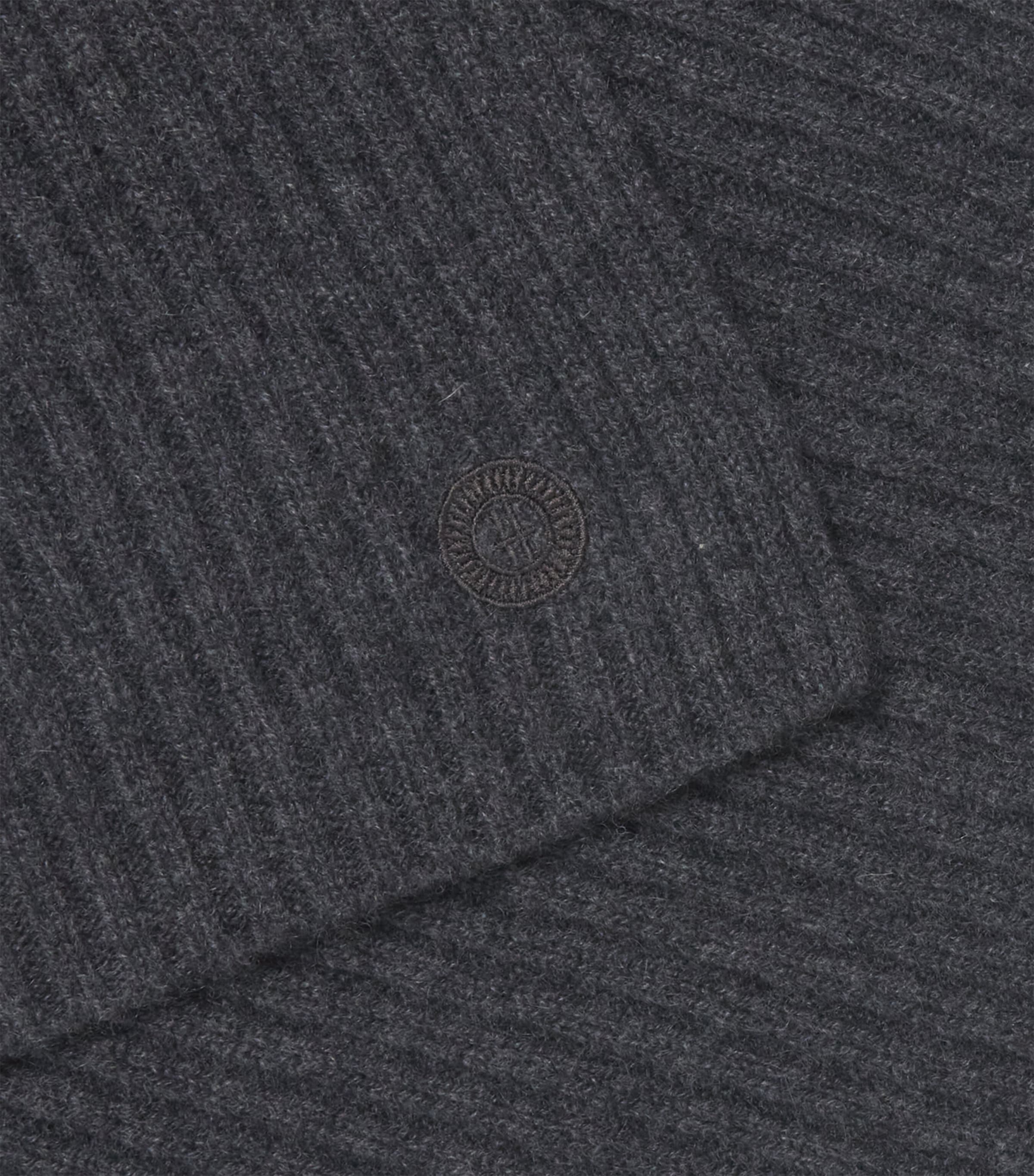 Cashmere Rib-Knit Scarf BLACK Image 5