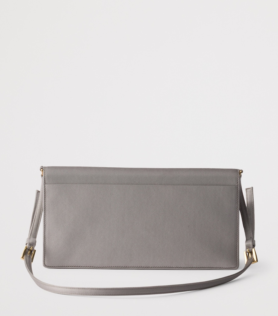 Prada Mini Satin Shoulder Bag Grey Image 3