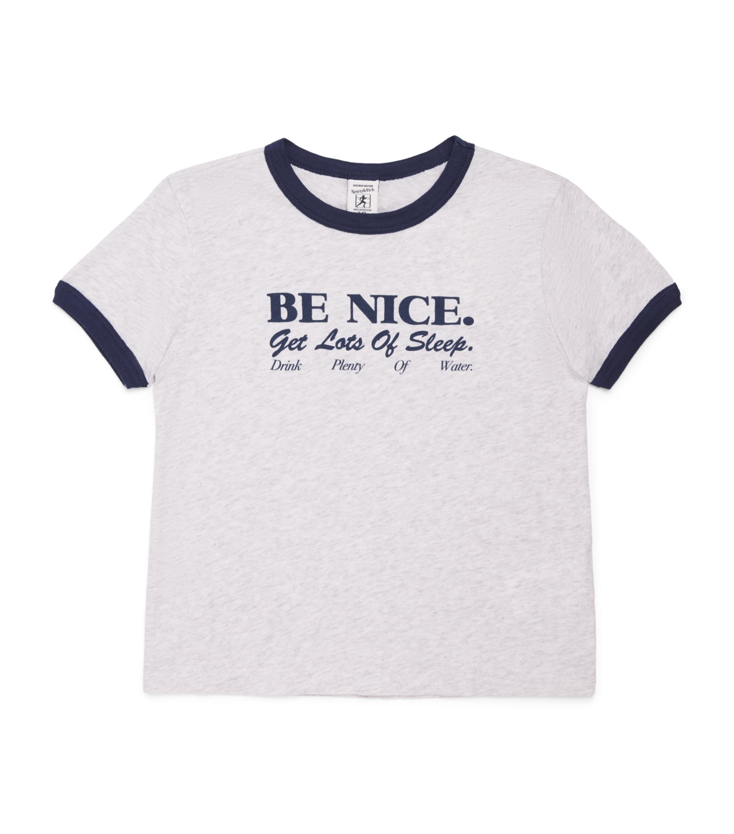 SPORTY & RICH KIDS Be Nice T-Shirt (2-14 Years) Heather Gry/drk Navy Image 1