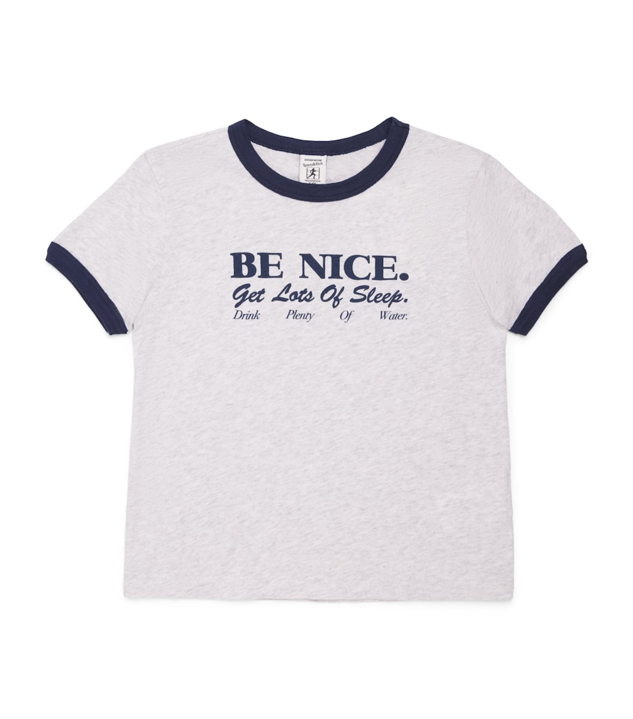 SPORTY & RICH KIDS Be Nice T-Shirt (2-14 Years) Heather Gry/drk Navy Image 1