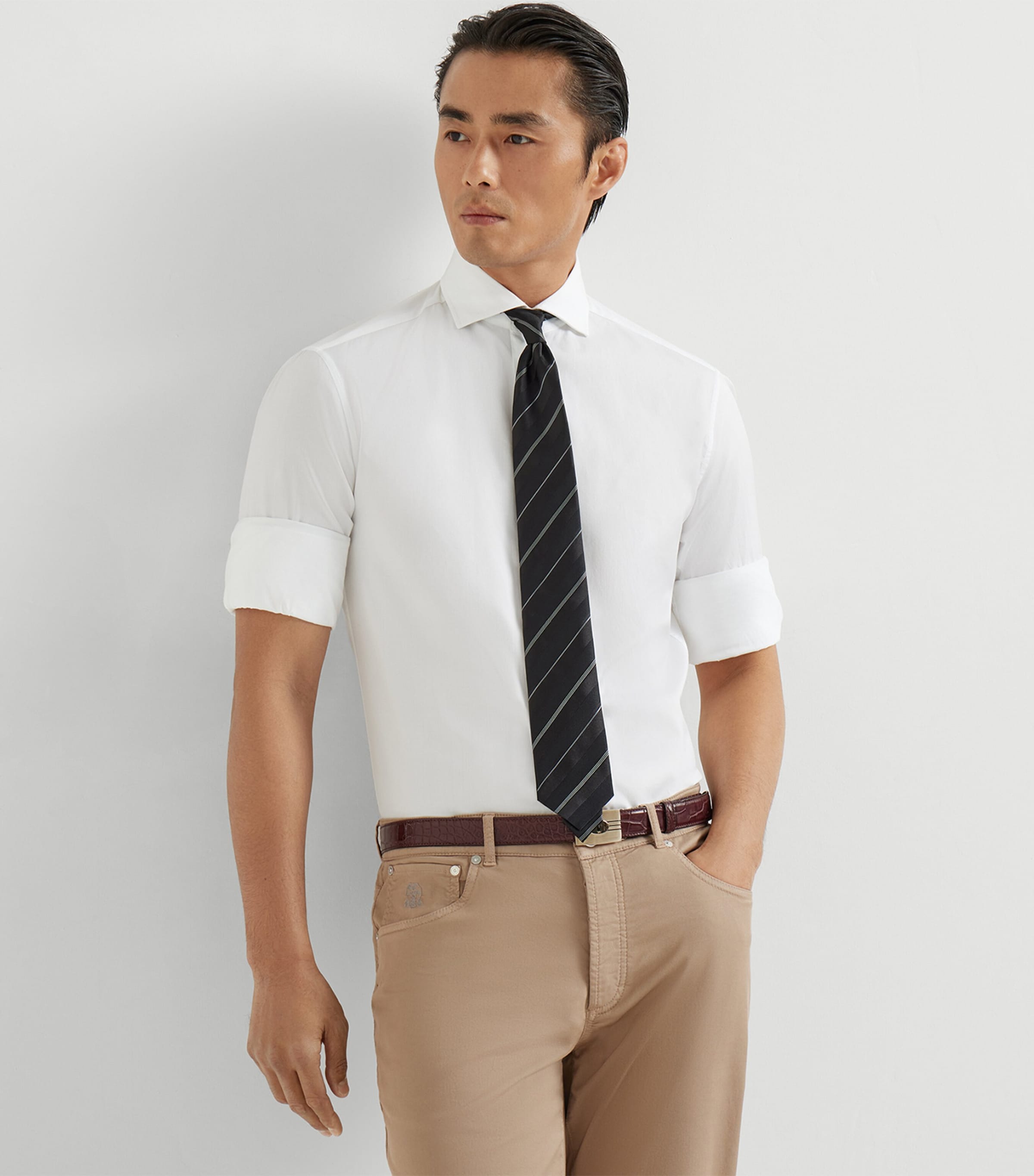 Brunello Cucinelli Mens Cotton Slim Shirt Image 4