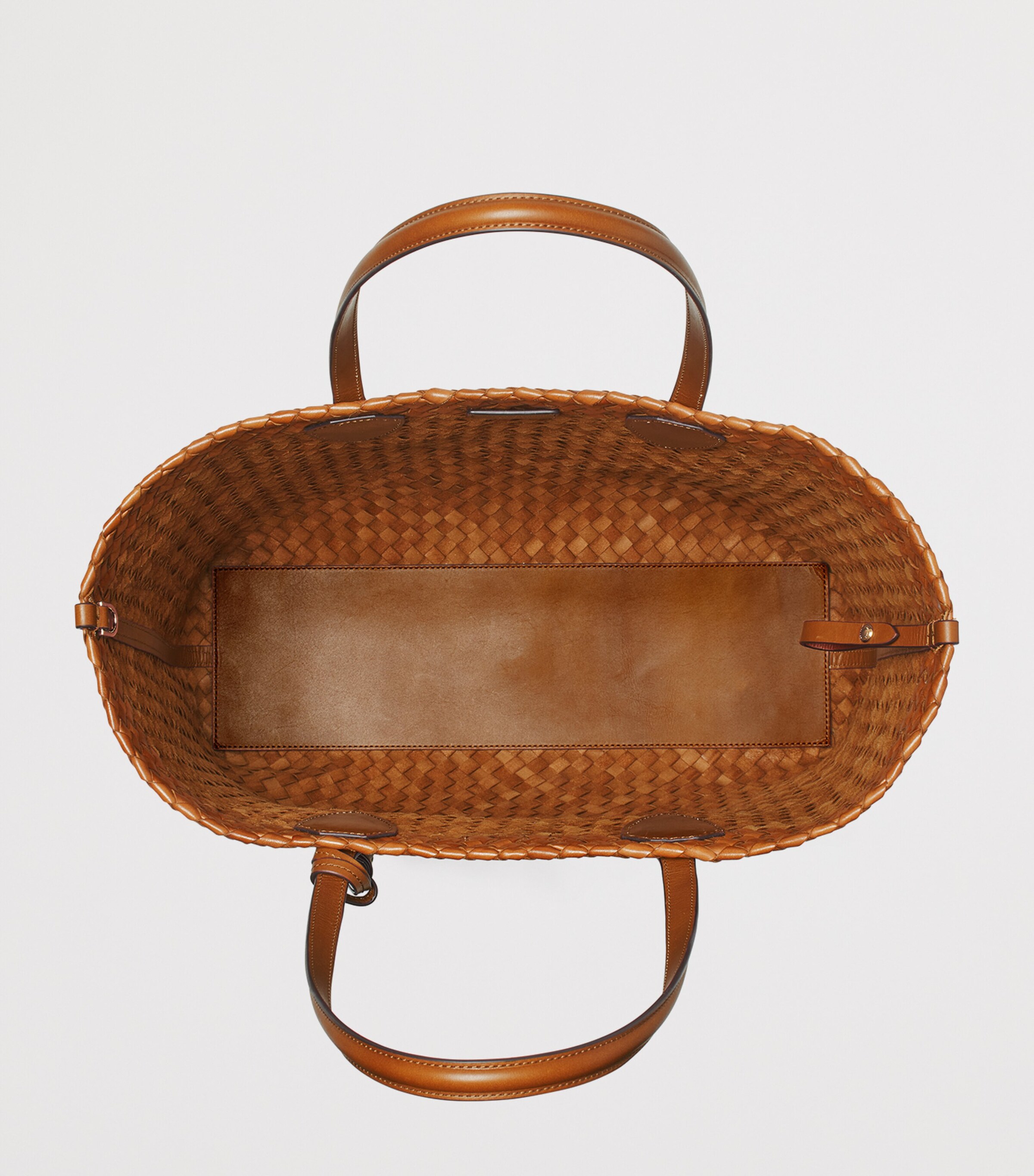 Large Woven Leather London Tote Bag TAN Image 8