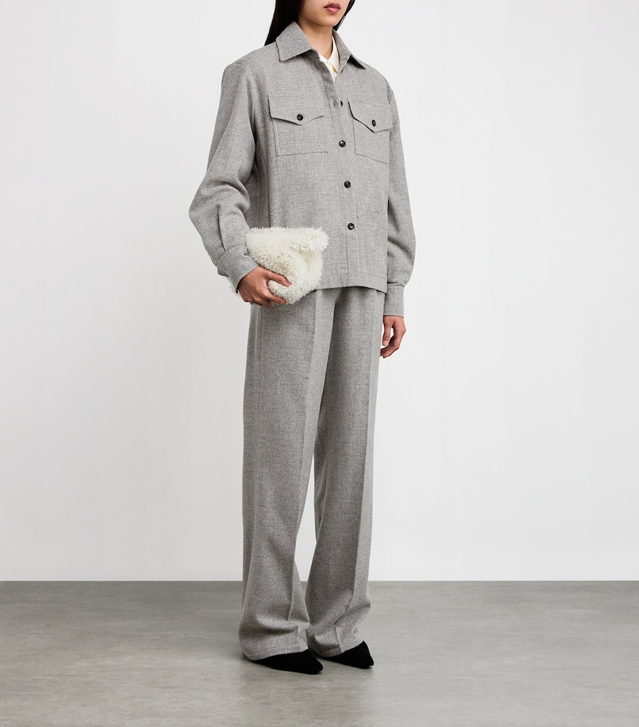 Virgin Wool-Cashmere Shimmer Trousers GREY Image 2