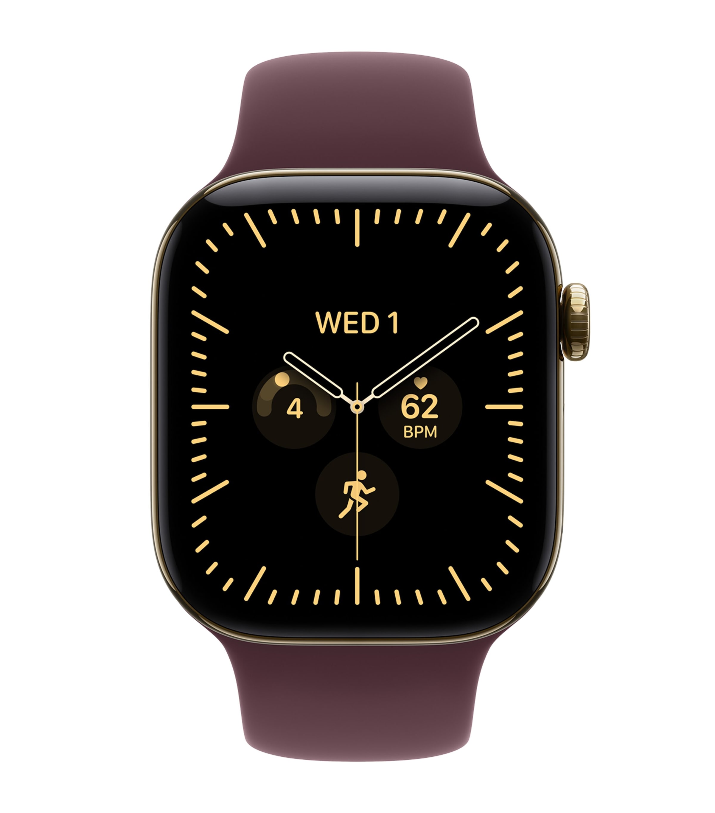 Apple Apple Watch Series 12 GPS + Cellular – Radiant Gold Titanium with Burgundy Sport Band, 42mm, Medium/Large Rdnt Gld Titanium Image 2
