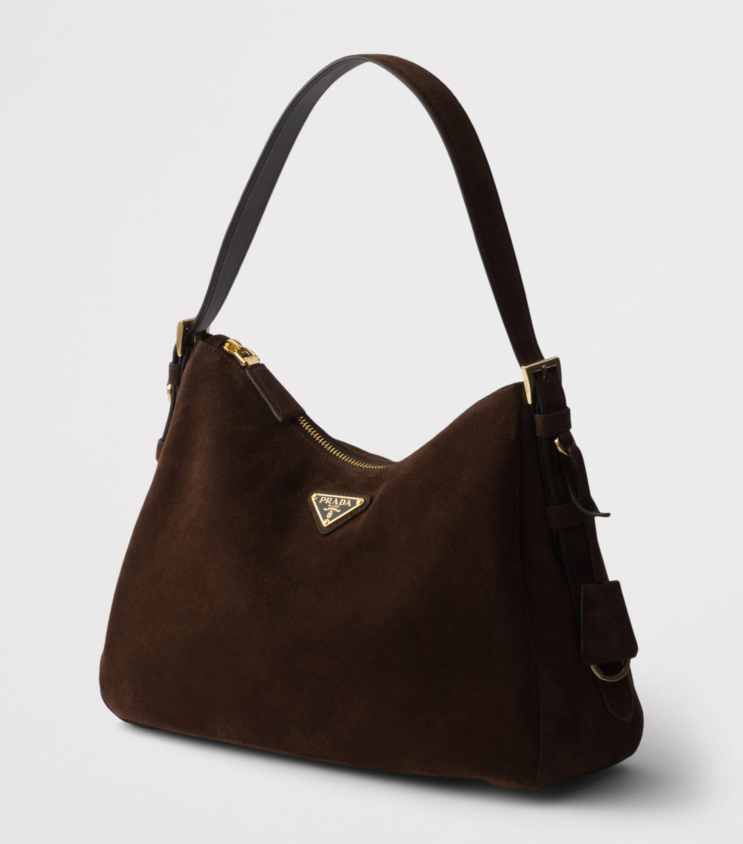 Prada Medium Suede Aimée Shoulder Bag Brown Image 2