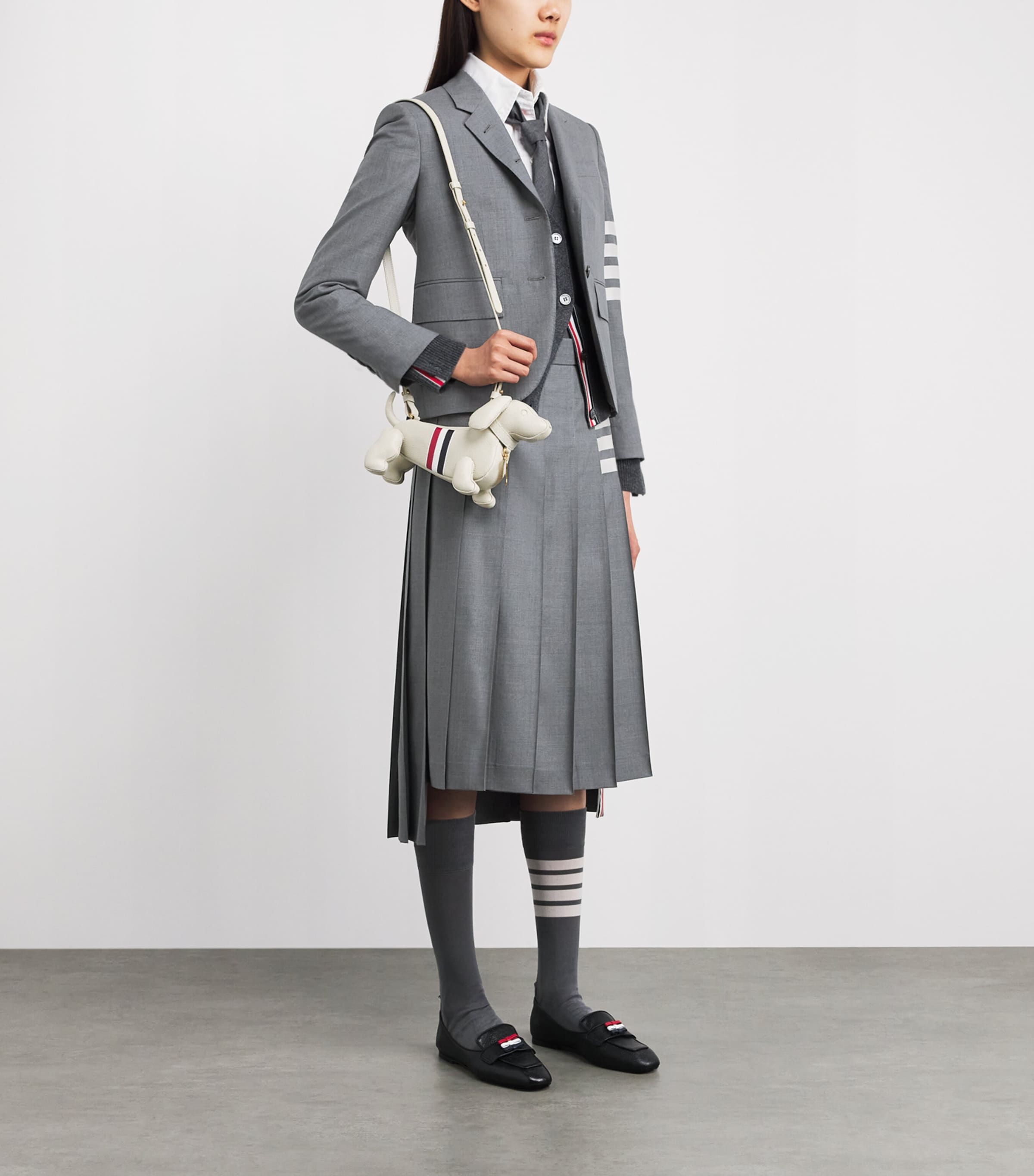 Pleated Midi Skirt MED GREY Image 2