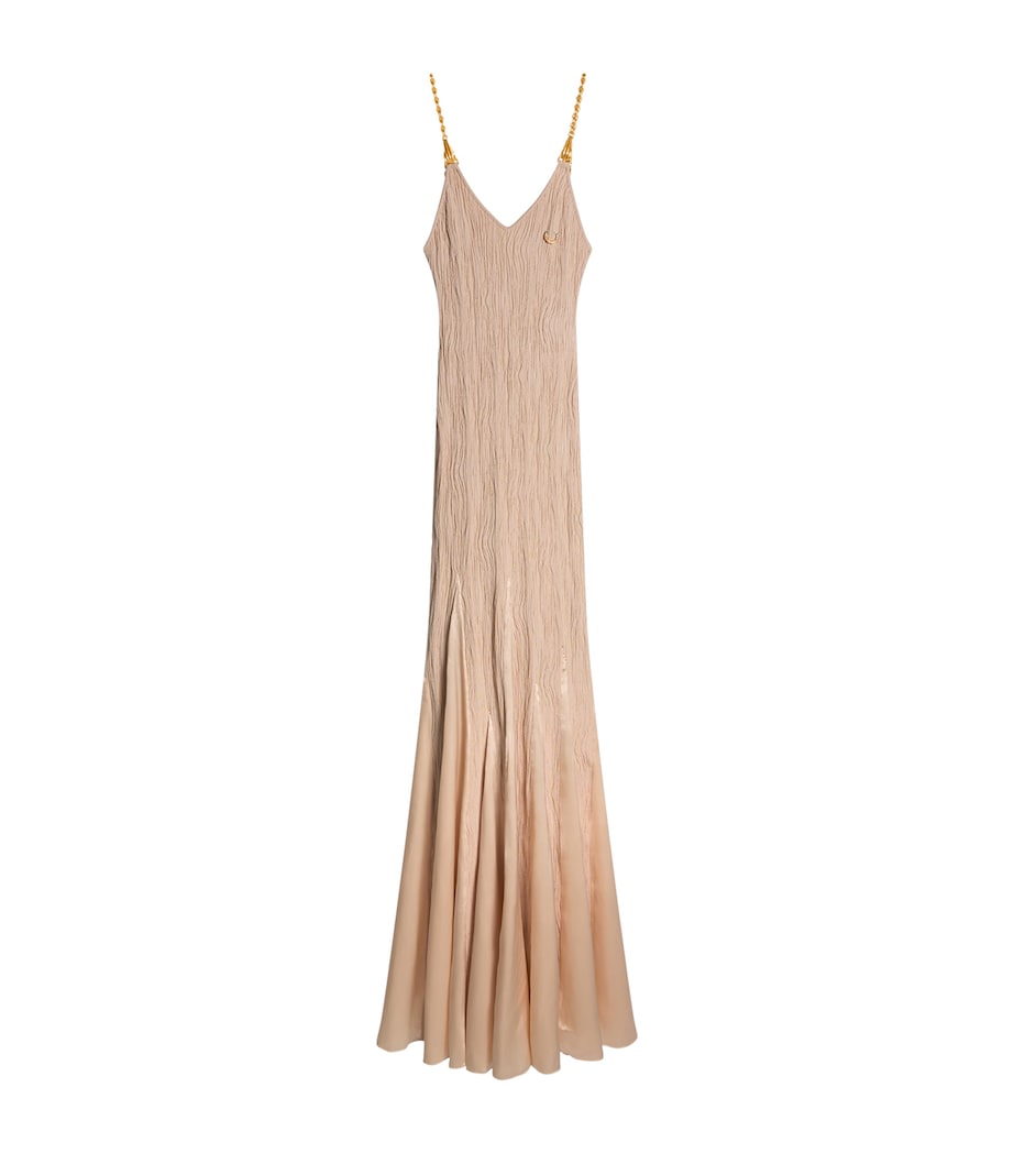 Schiaparelli Womens V-neck Mermaid Dress Nude Image 1