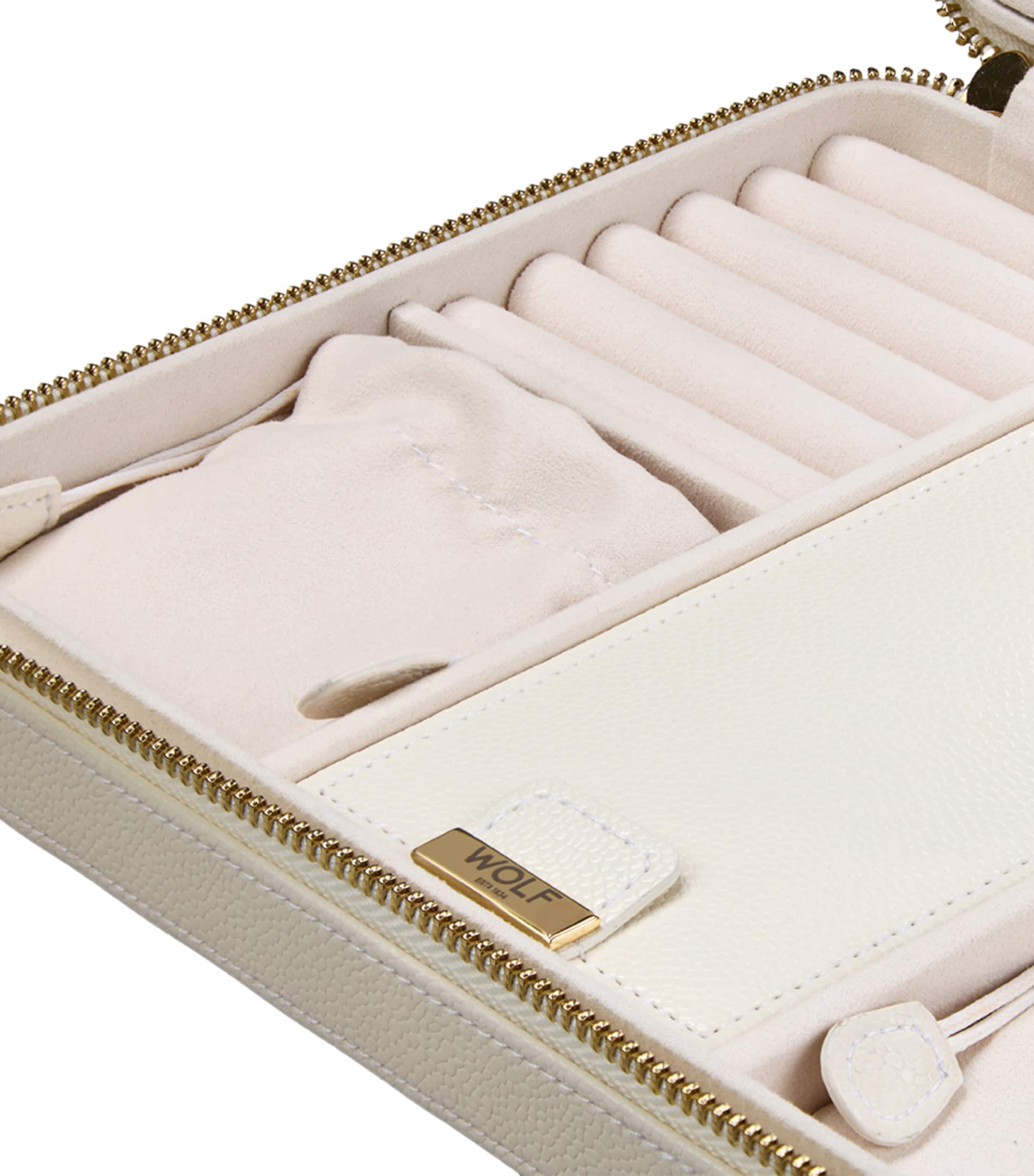 WOLF Large Lauren Travel Jewellery Case Ivory Image 5