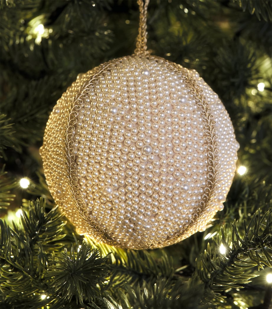 Harrods Pearlised Beaded Bauble White/silver Image 3