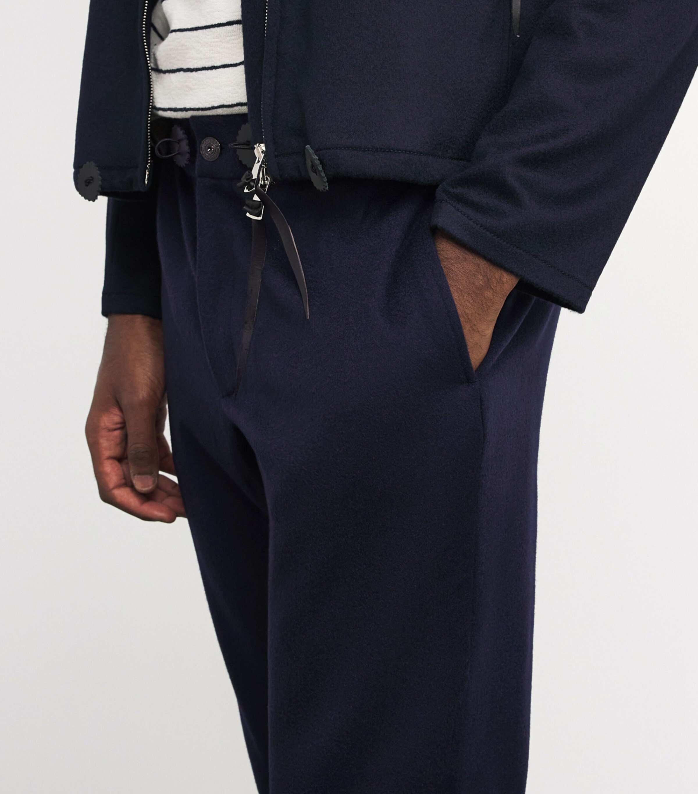 Alan Scott Mens Cashmere-Blend Sweatpants Midnight Image 3