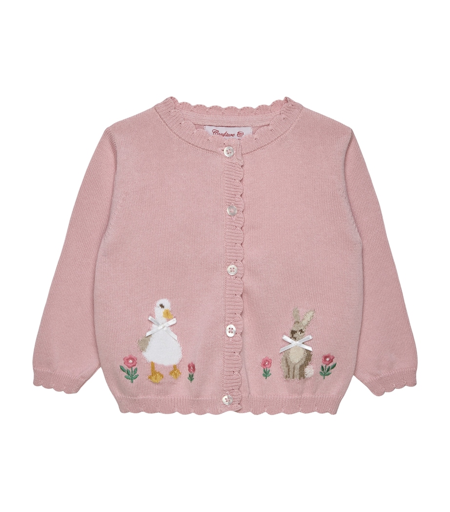 Cotton Duck and Bunny Cardigan (3-24 Months) PINK Image 1