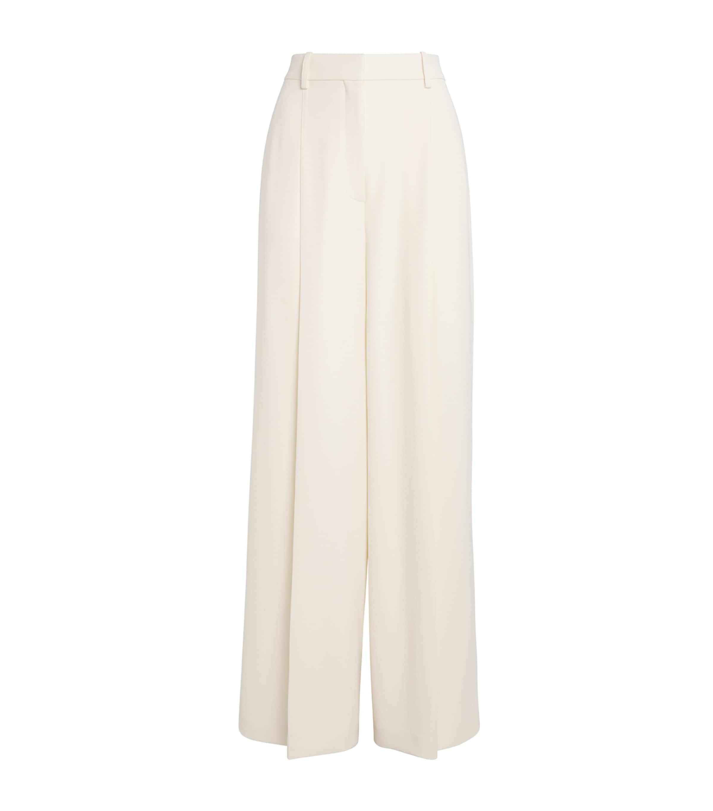 Theory Womens Admiral Crepe Wide-Leg Trousers Rice Image 1