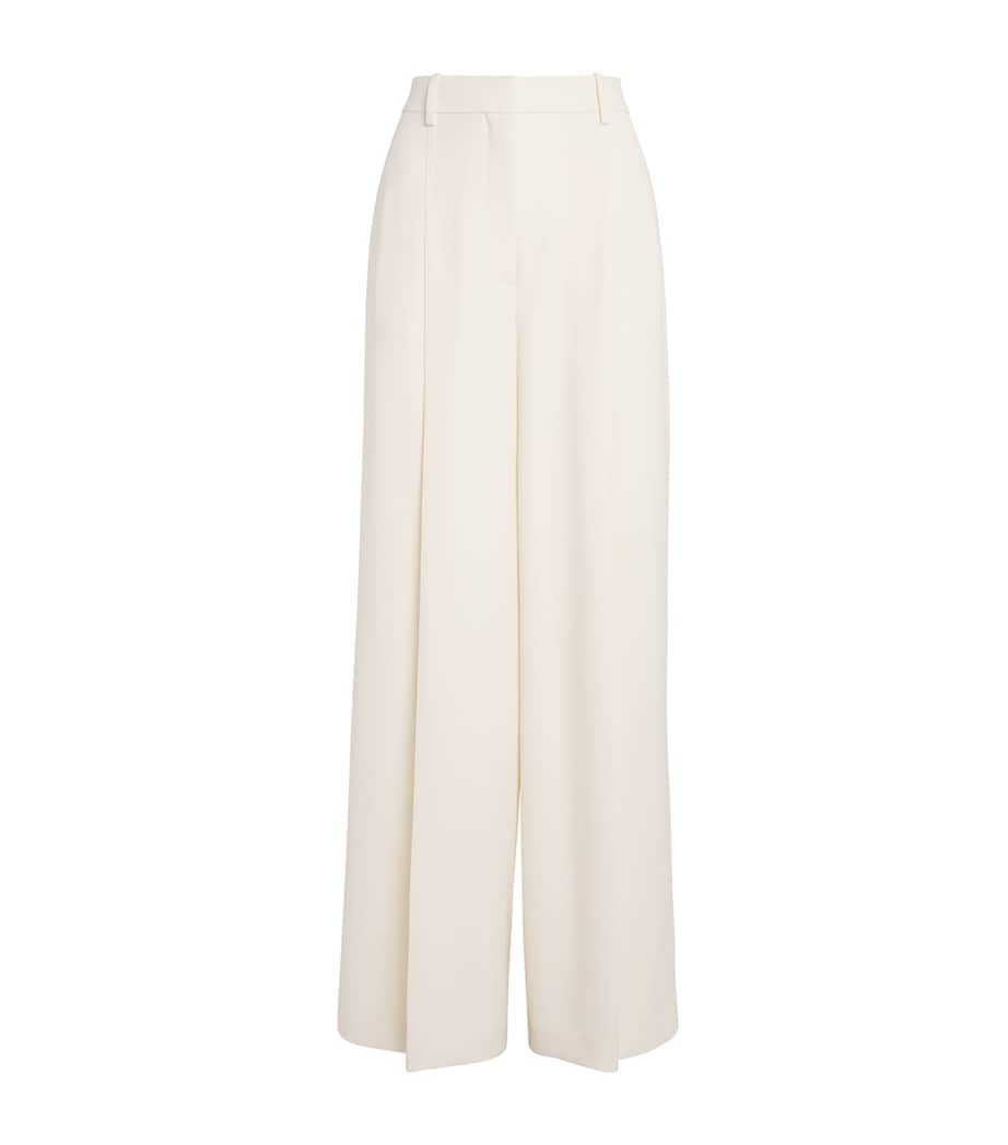 Theory Womens Admiral Crepe Wide-Leg Trousers Rice Image 1