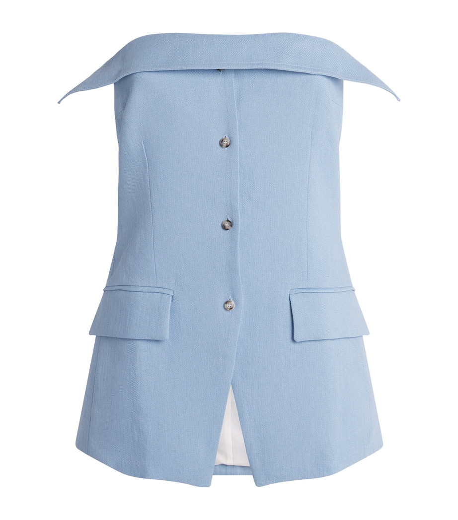 Nanushka Womens Sleeveless Tailored Maleah Top Light Blue Image 1