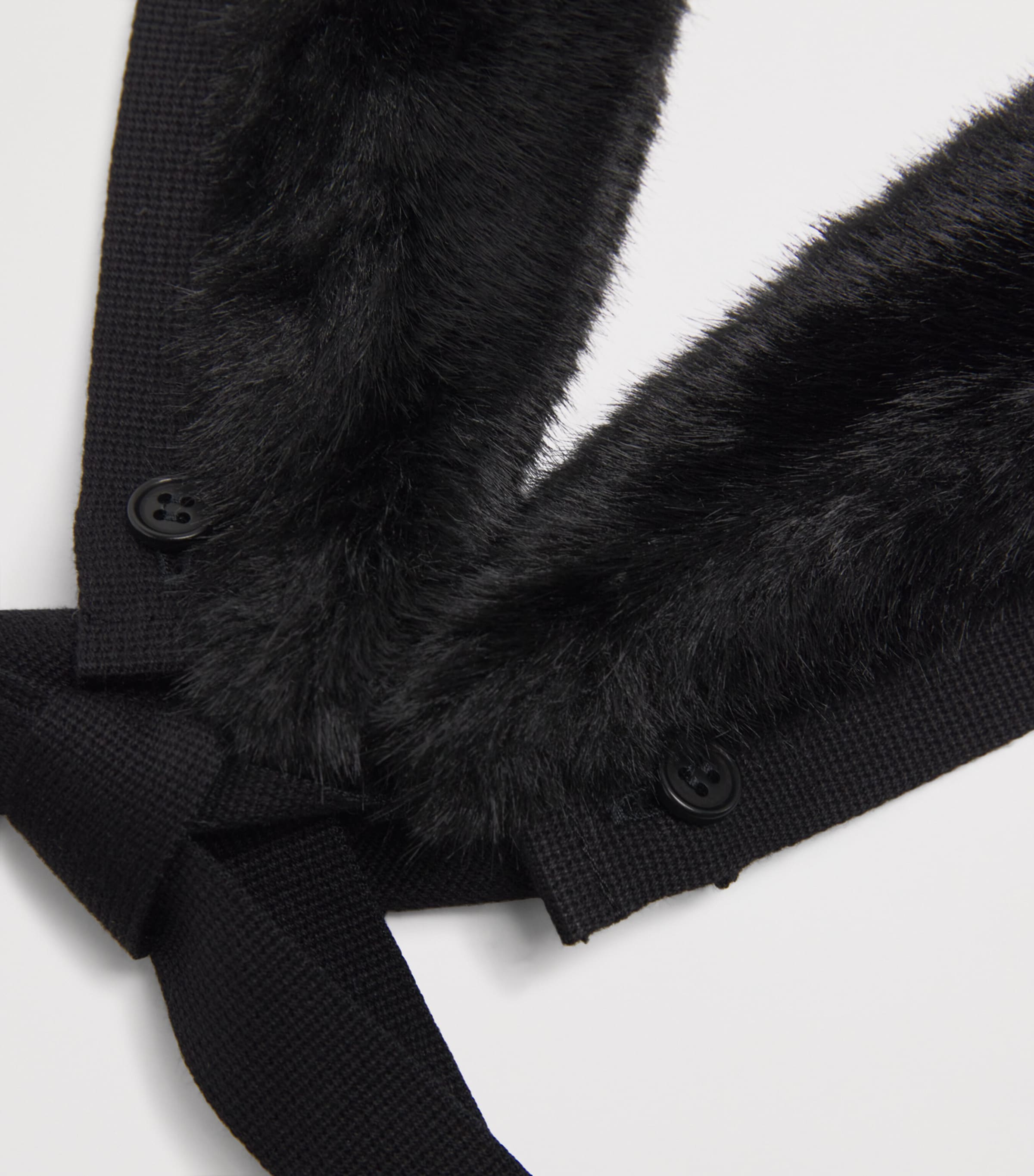 Faux Fur Hood Trim BLACK Image 2
