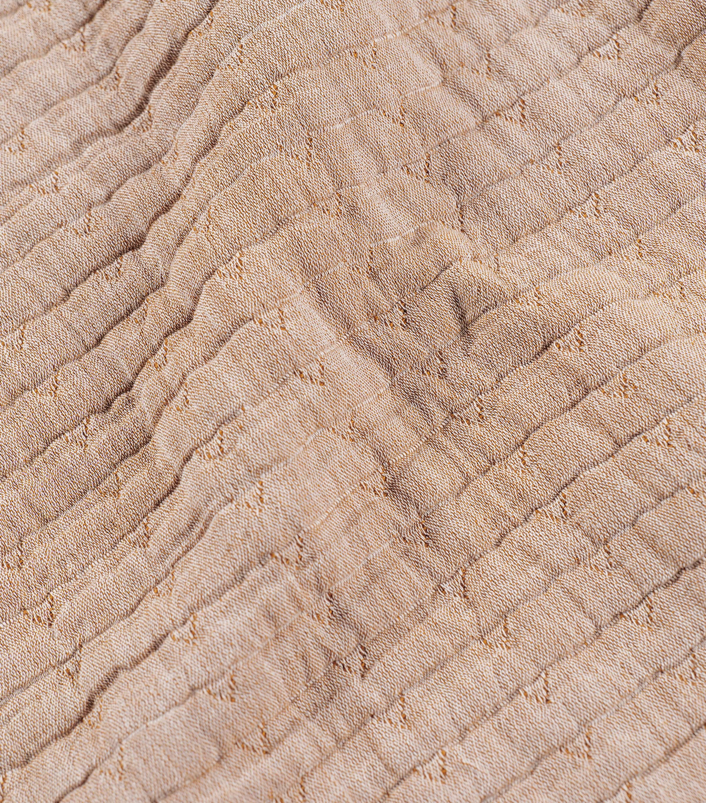 Cotton Airply Texture Blanket (270cm x 250cm) CARAMEL Image 3