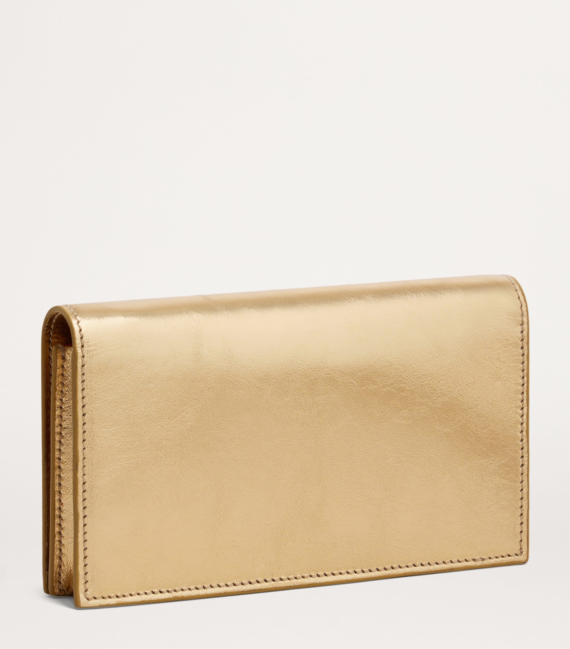 Leather Keyhole Clutch Bag 001GOLD Image 2