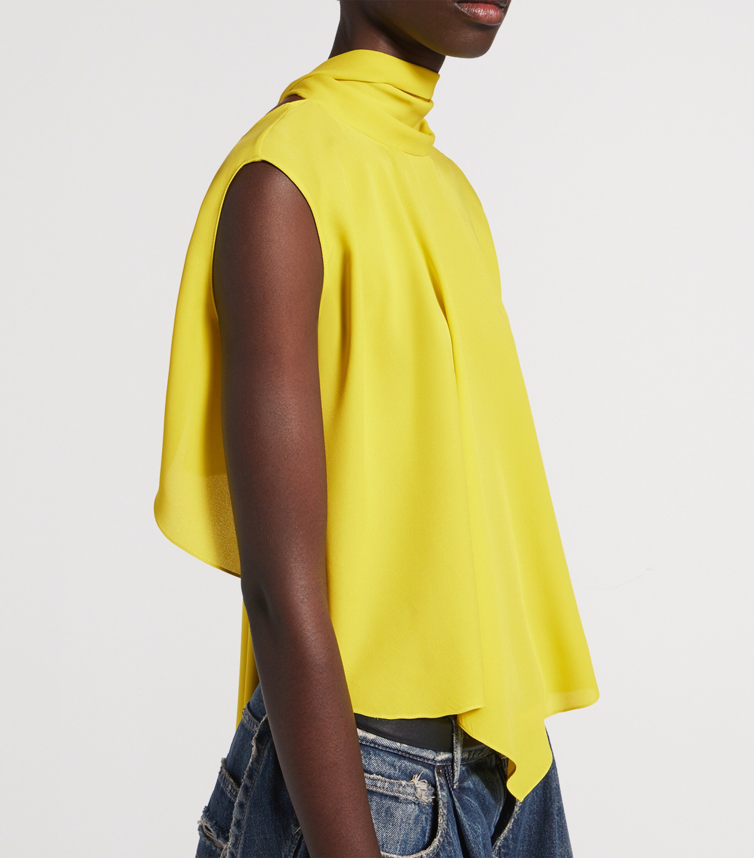 Balenciaga Womens Silk Open-Back Blouse Image 6