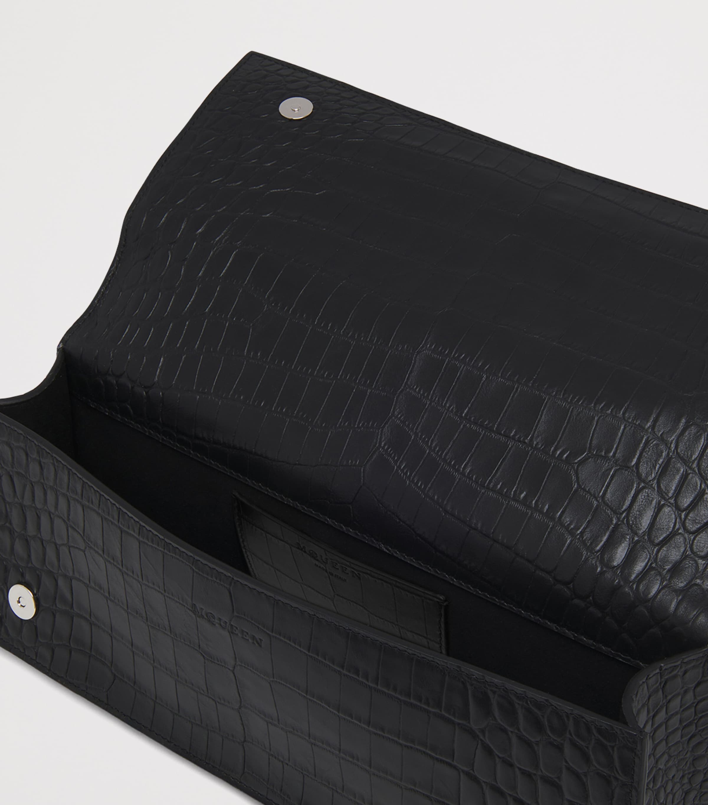 McQueen Croc-Effect Jewelled Top-Handle Bag Image 5
