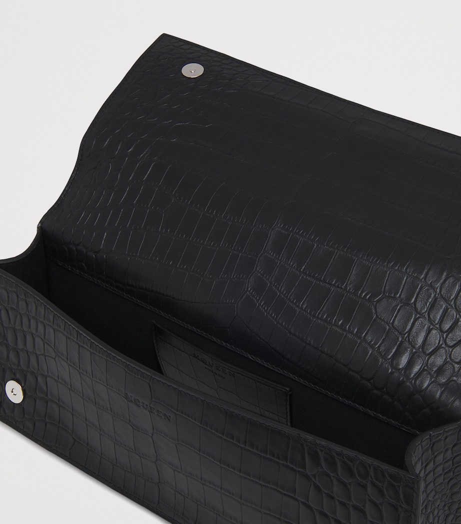 McQueen Croc-Effect Jewelled Top-Handle Bag Image 5