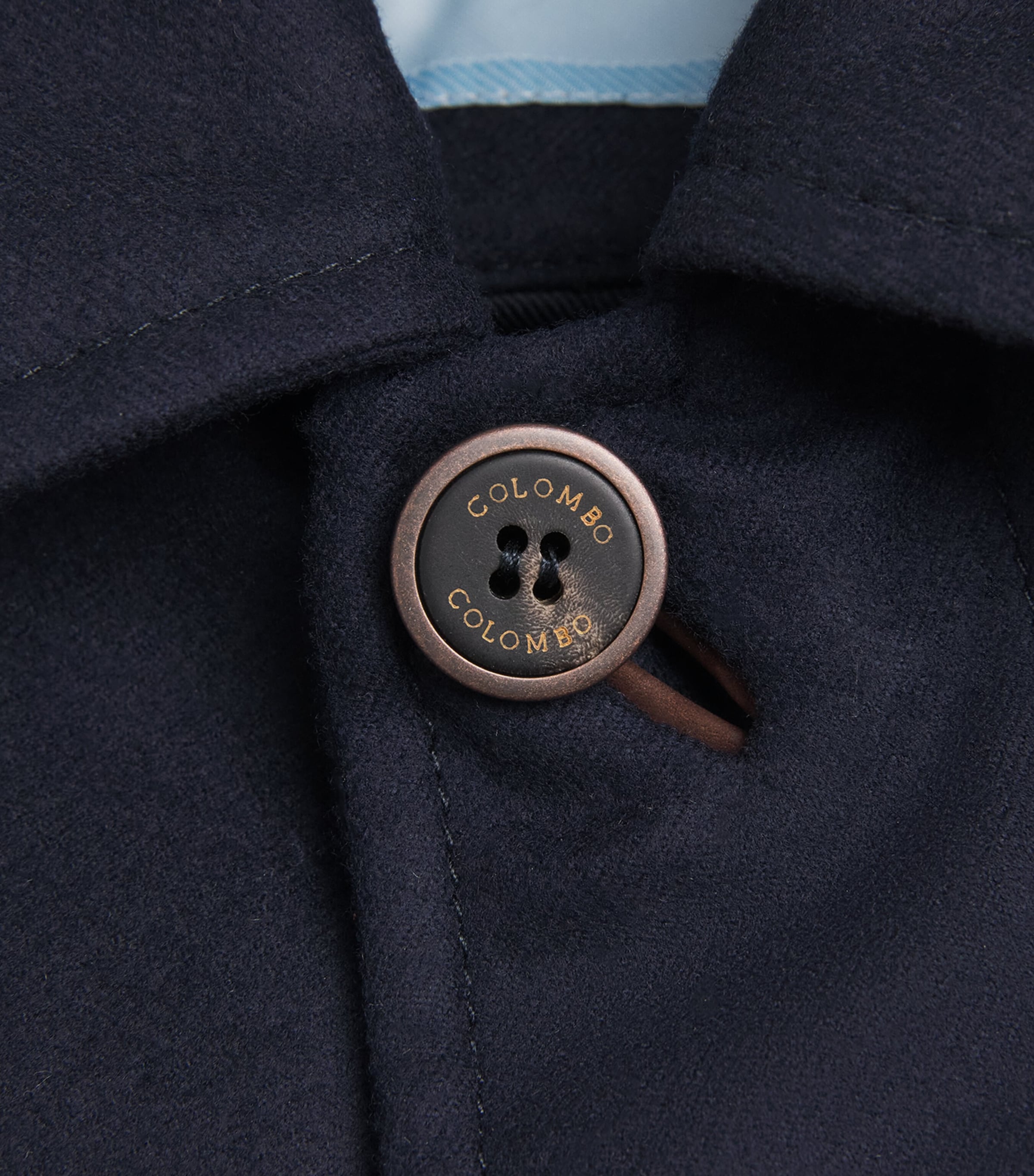 Colombo Mens Wool Car Coat Dark Blue Image 7