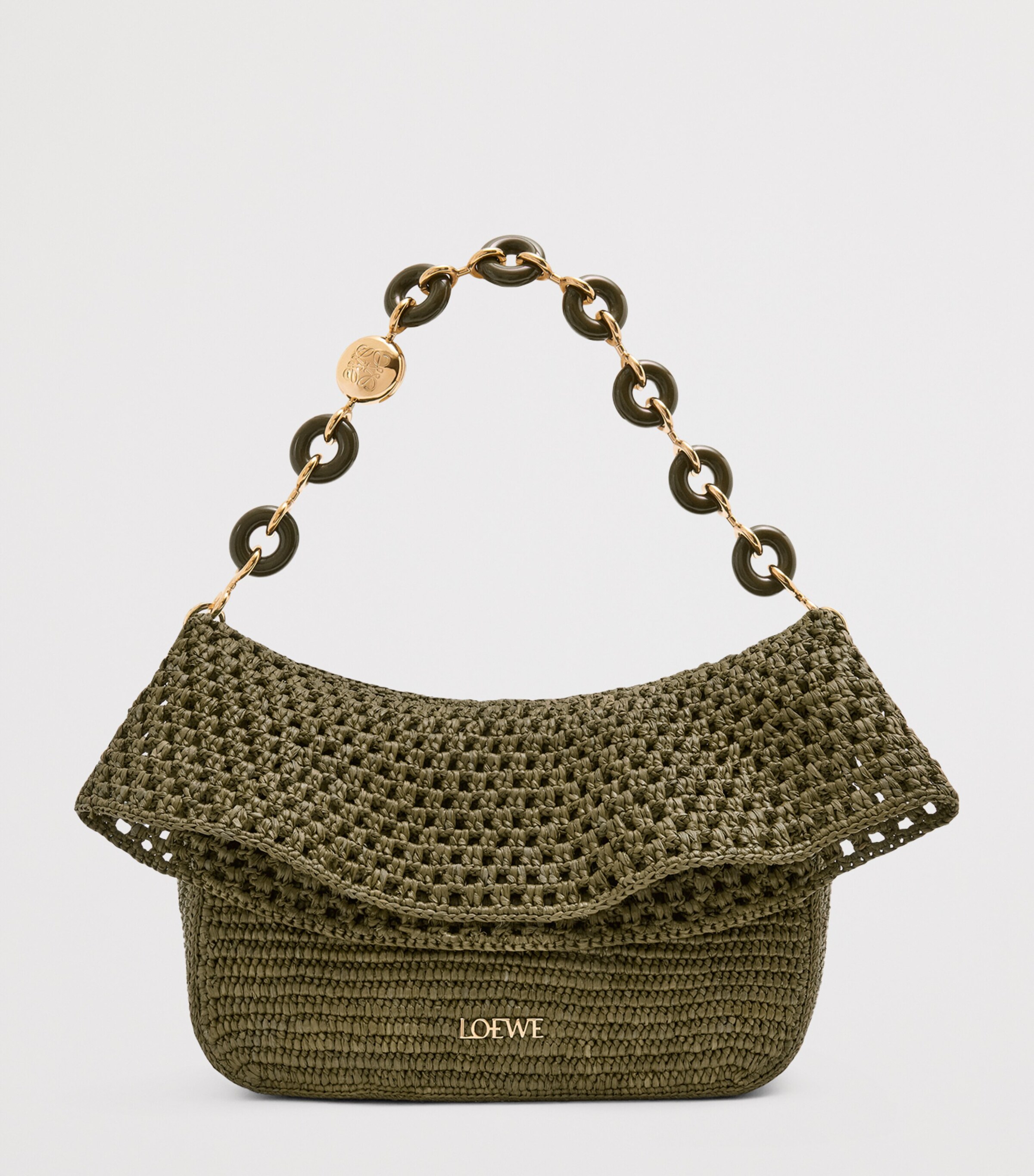 LOEWE x Paula's Ibiza Medium Raffia Ola Shoulder Bag