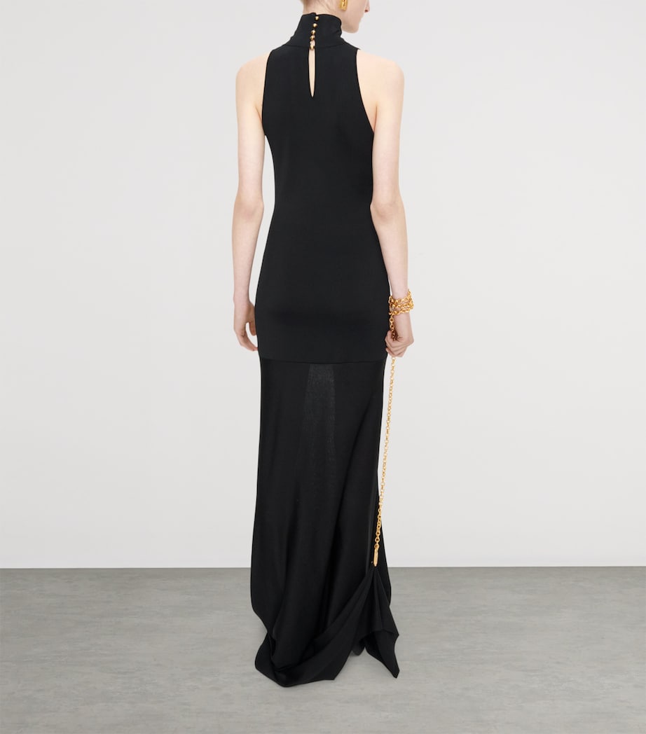 Schiaparelli Womens Keyhole Padlock and Chain Gown Black Image 3