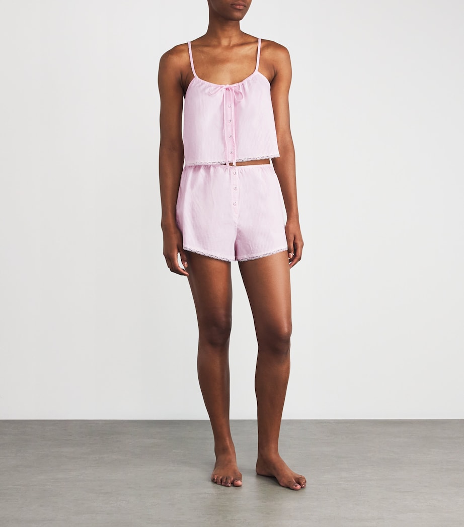 Stretch-Cotton Poplin Sleep Tank Top CHERY BLOSM STRIPE Image 2