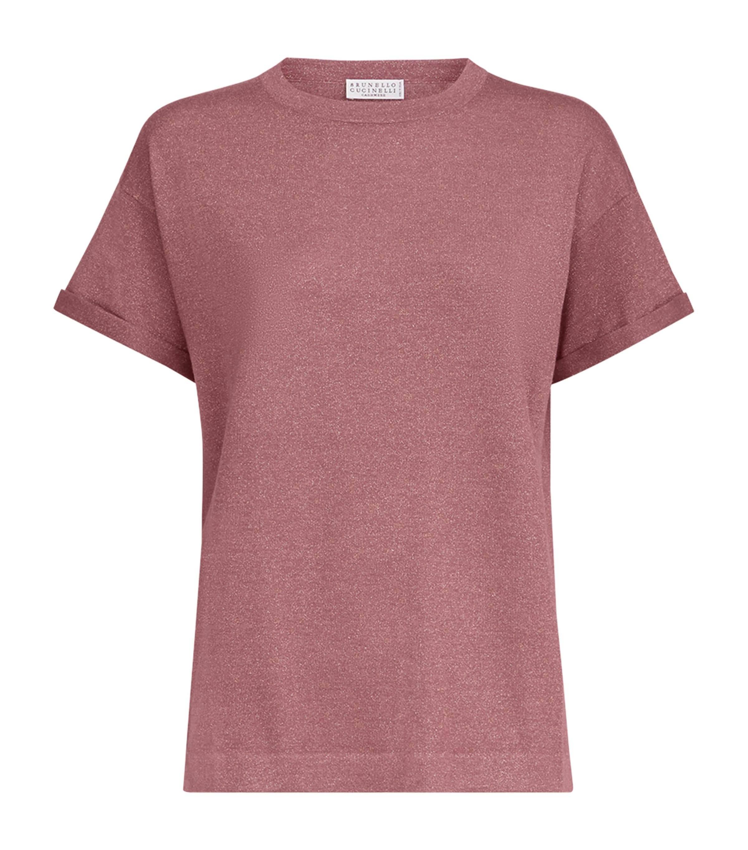 Brunello Cucinelli Womens Cashmere-Blend Sparkling T-Shirt Image 1