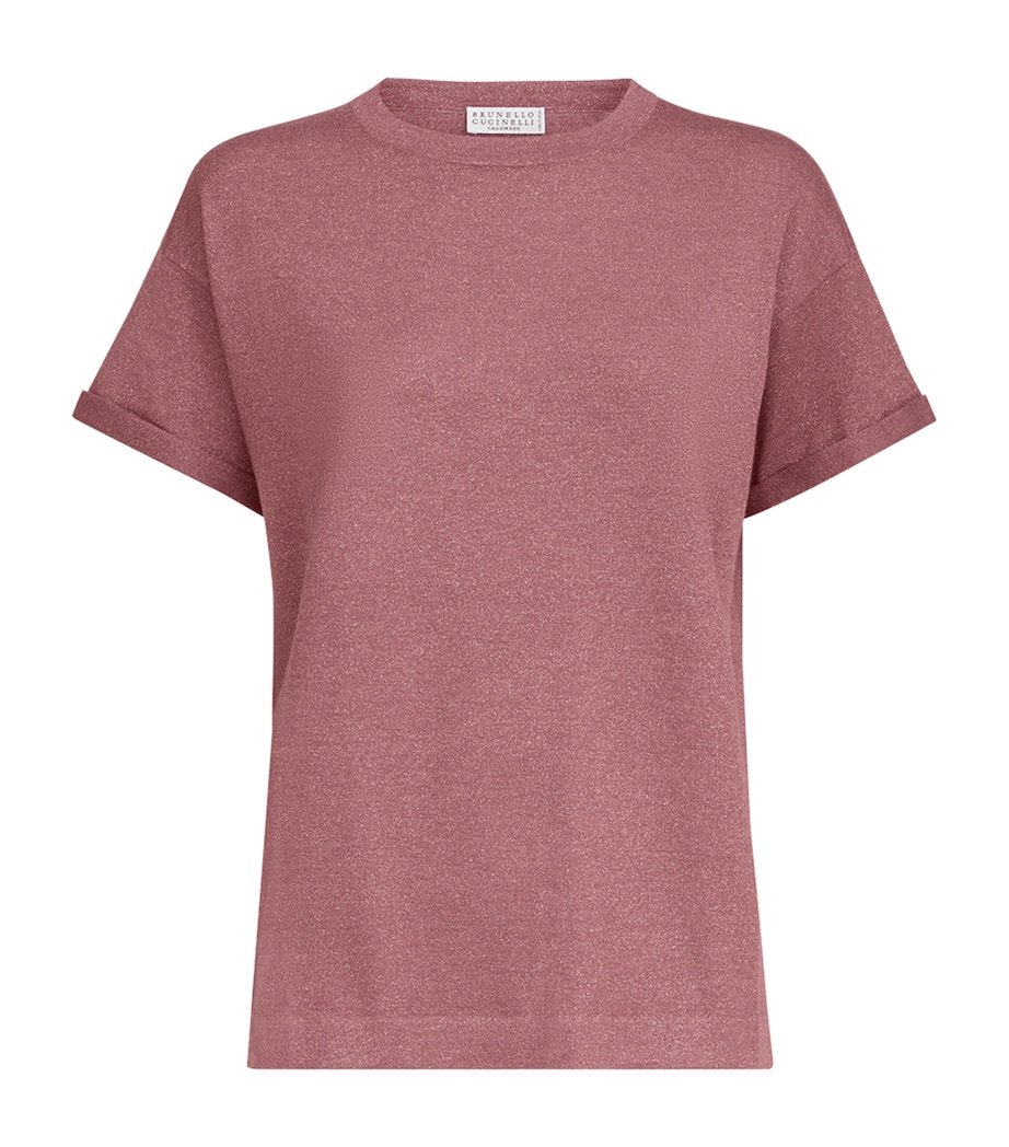 Brunello Cucinelli Womens Cashmere-Blend Sparkling T-Shirt Image 1