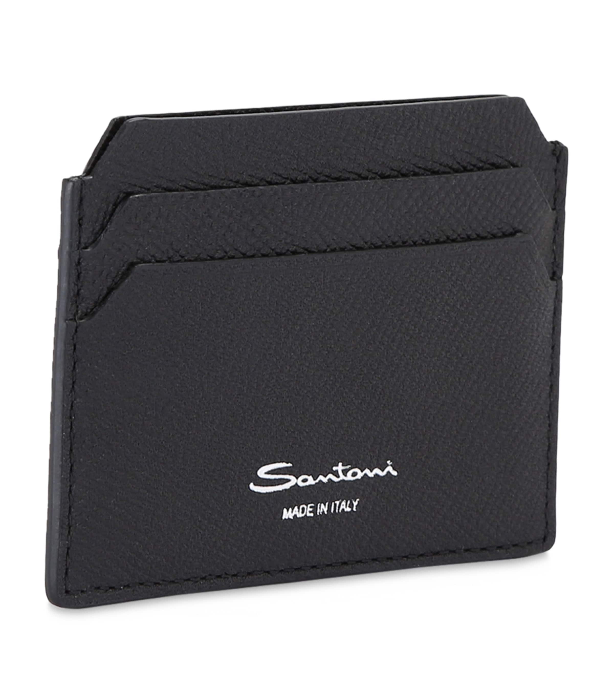 Textured Leather Card Holder BLACK Image 3