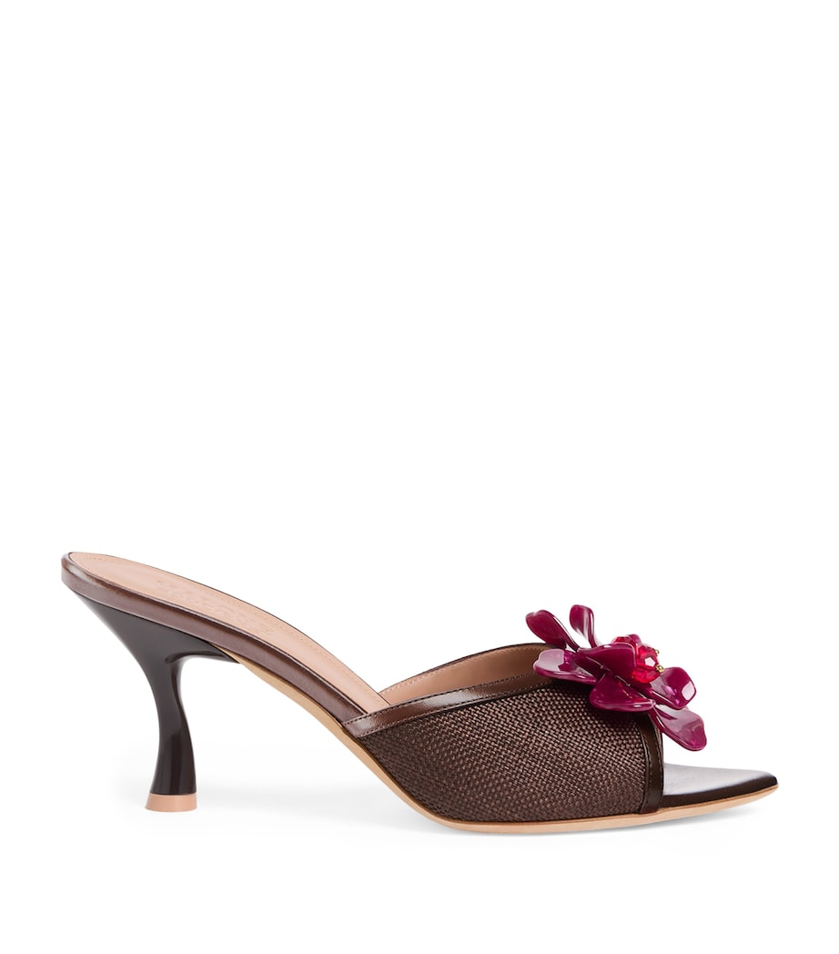Raffia Cyd Heeled Sandals 70 DARK BROWN Image 1