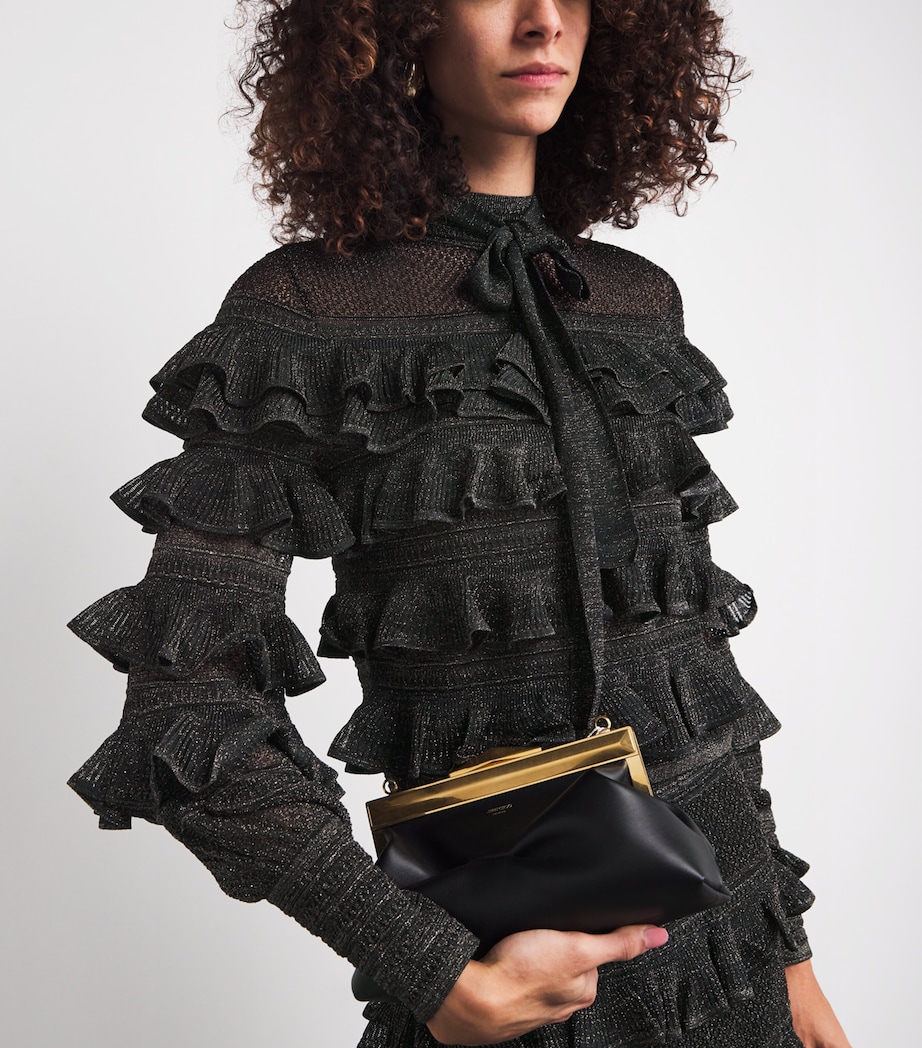Metallic Frilled Rebellion Top MTBK METALLIC BLACK Image 5