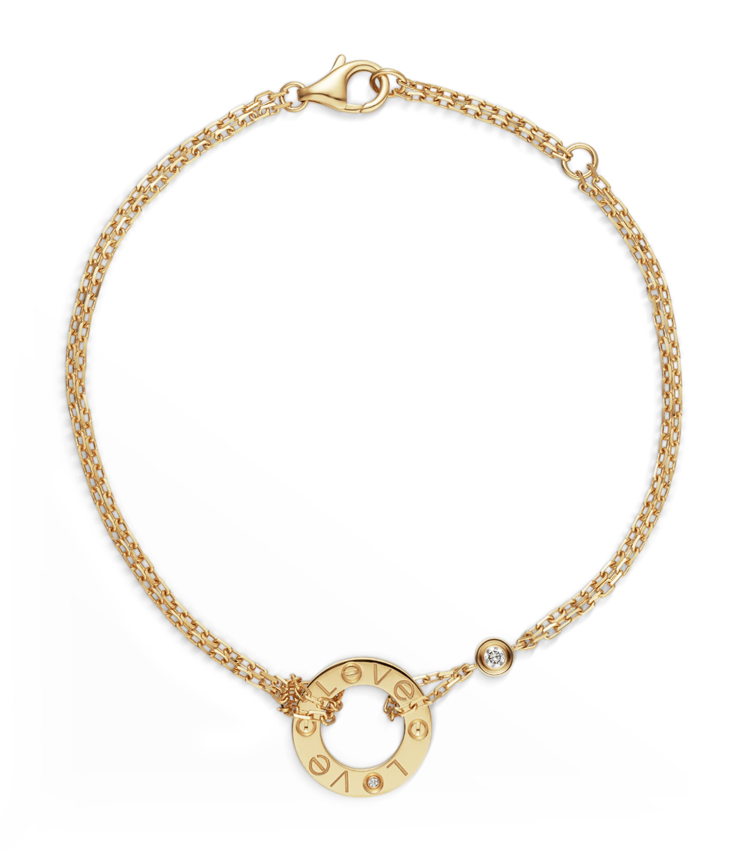 Cartier Yellow Gold Double Chain LOVE Bracelet Yellow Gold Image 4