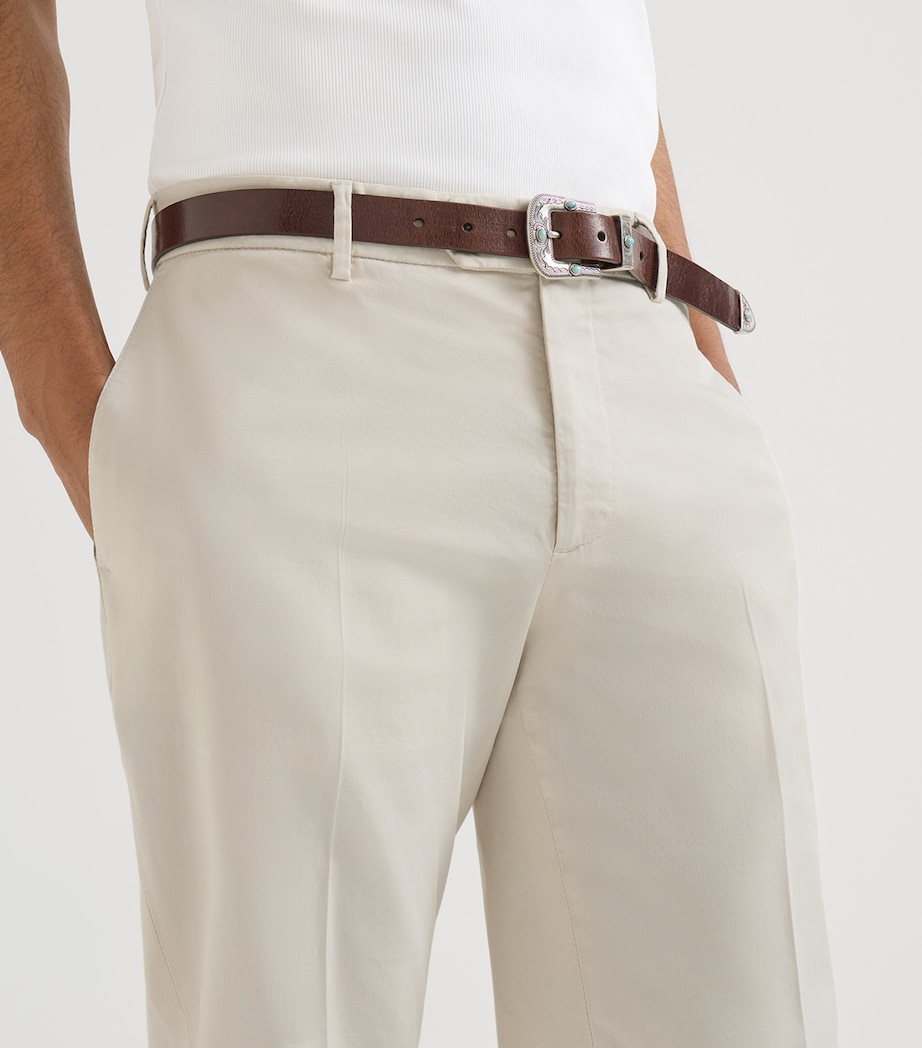 Brunello Cucinelli Mens Pima Cotton Comfort Gabardine Trousers Image 6
