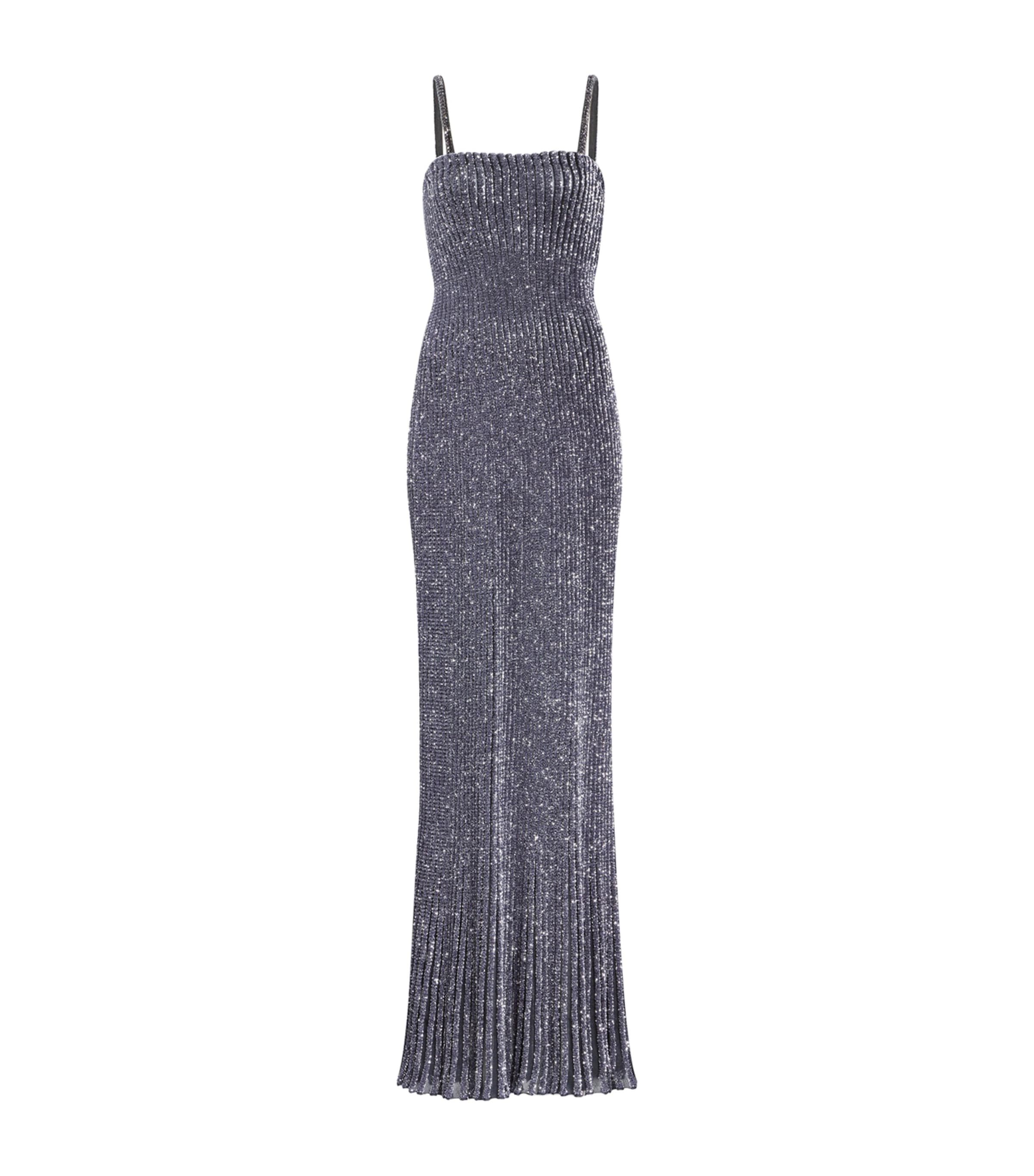 Alaïa Womens Sequinned Maxi Dress Marine Image 1