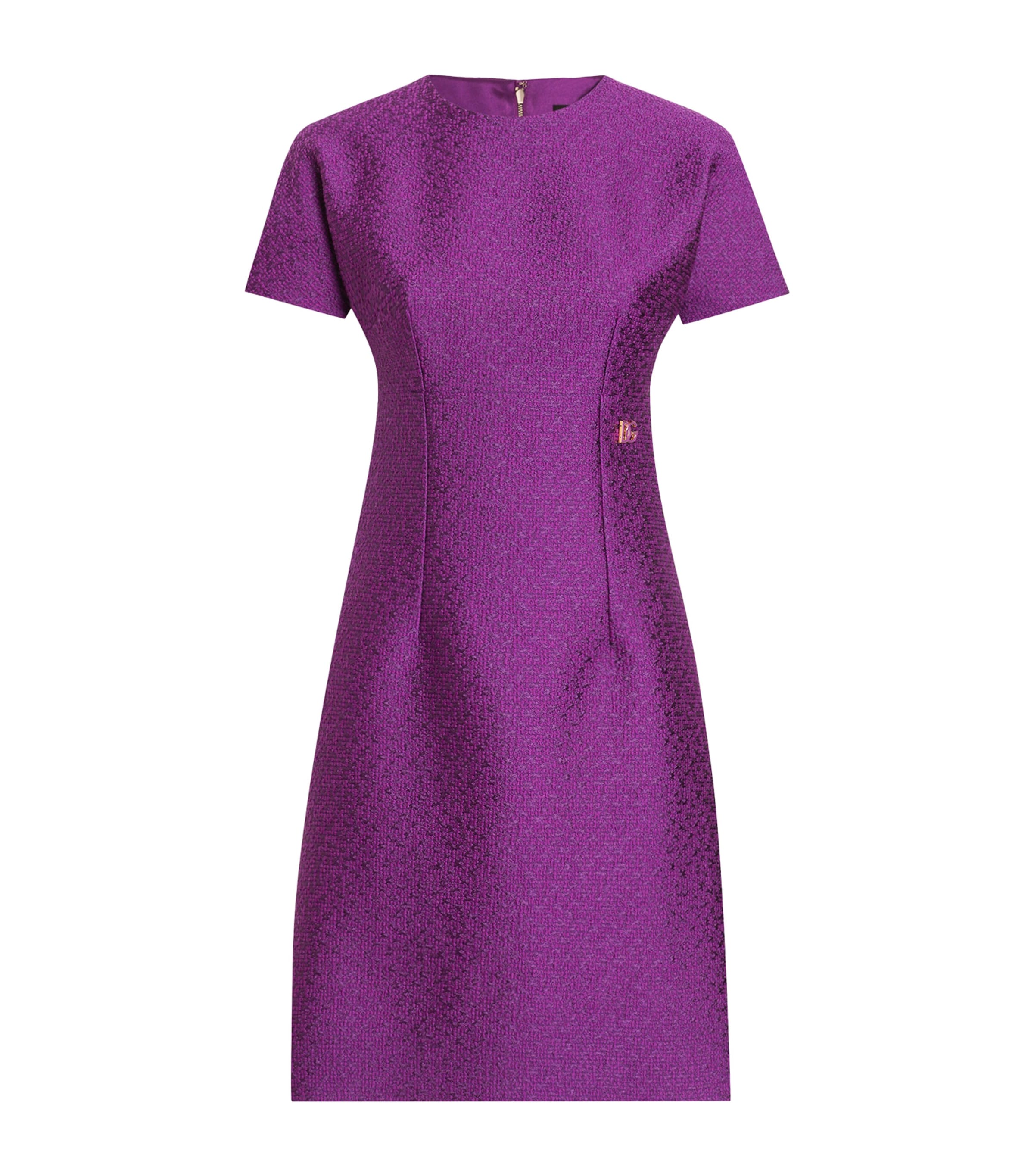 Dolce & Gabbana Virgin Wool-blend Mini Dress In Purple
