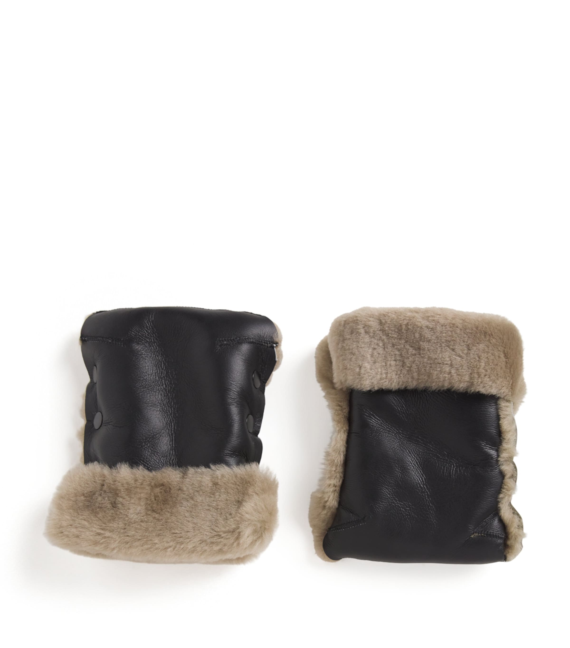 Binibamba Sheepskin Buggy Mittens In Black